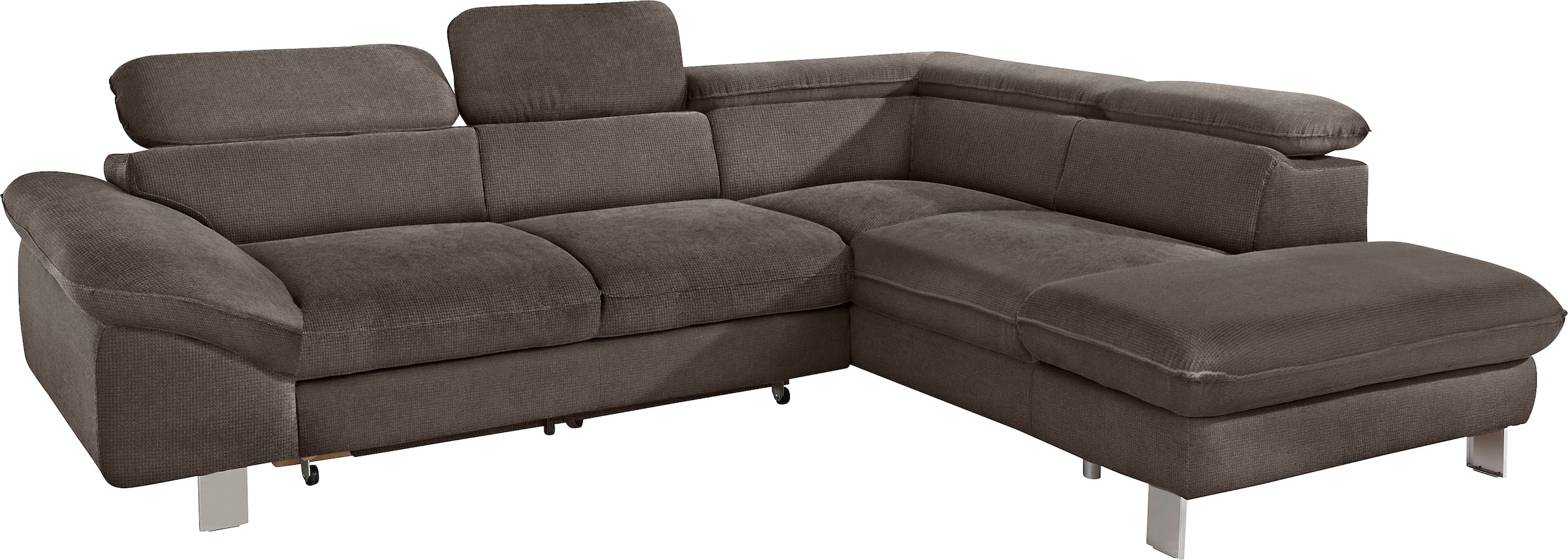 COTTA Polstergarnitur »Driver L-Form«, (Set, 2 tlg.), Set bestehend aus: Ecksofa mit Kopfteilverstellung & Hocker