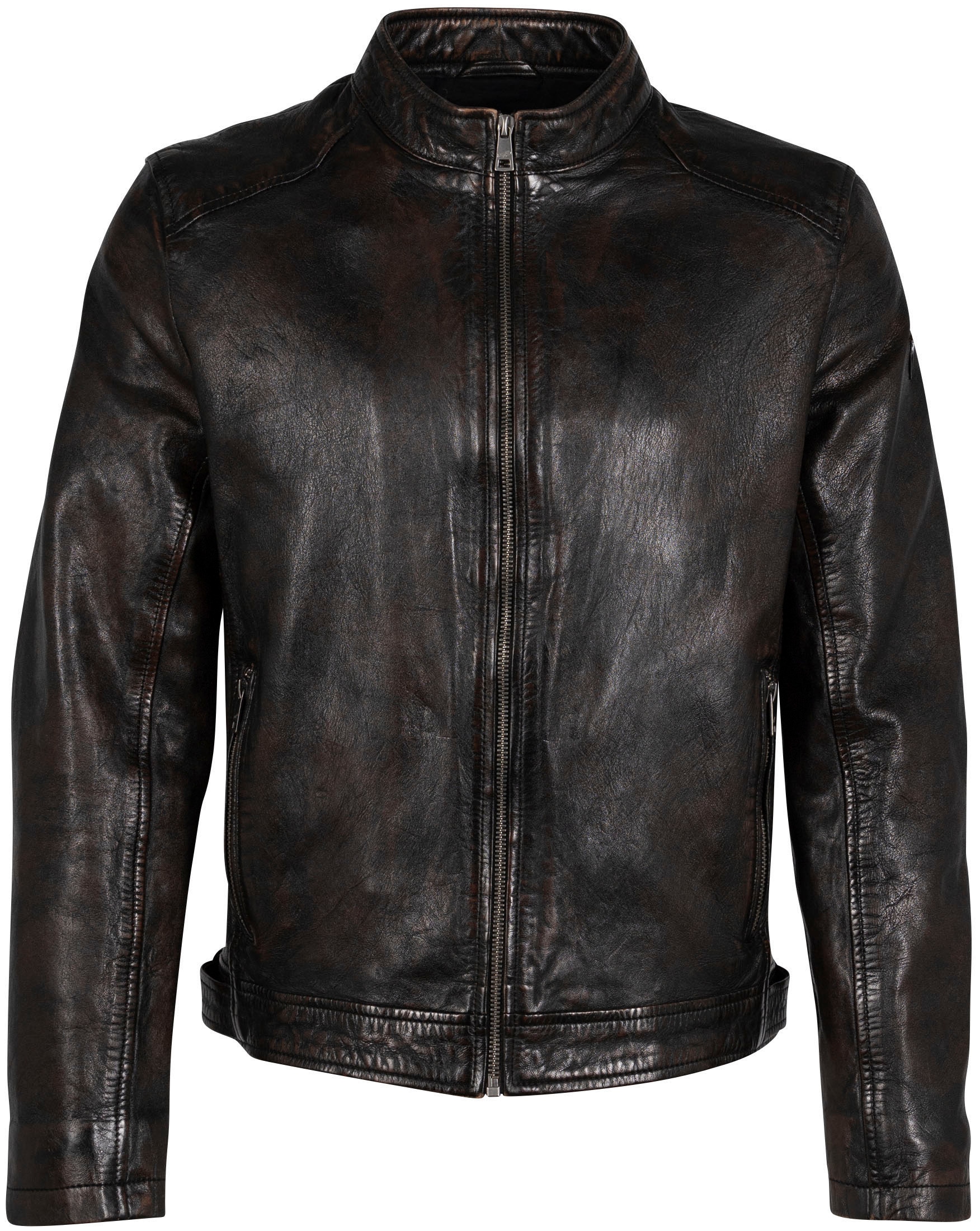 Mauritius Lederjacke "MMAdelmo" mti Reißverschluss, Stehkragen günstig online kaufen