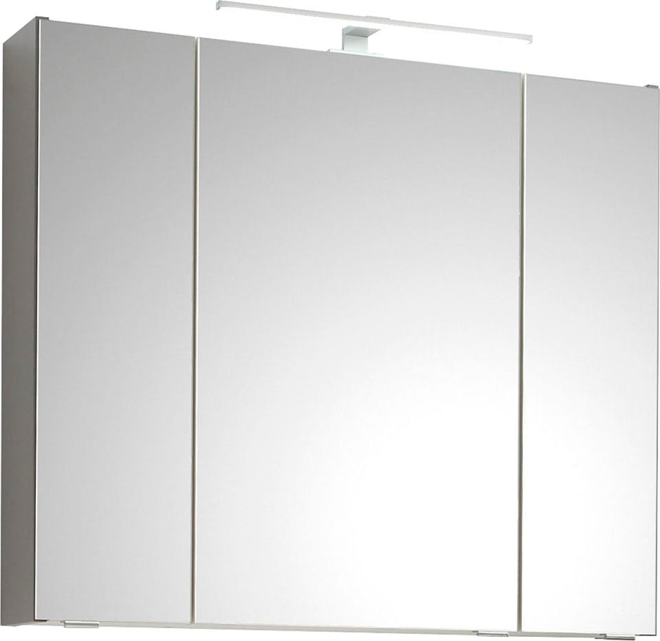 Saphir Spiegelschrank "Quickset 357 Badschrank, 3 Spiegeltüren, 6 Einlegeböden, 80 cm breit", inkl. LED-Beleuchtung, Tür