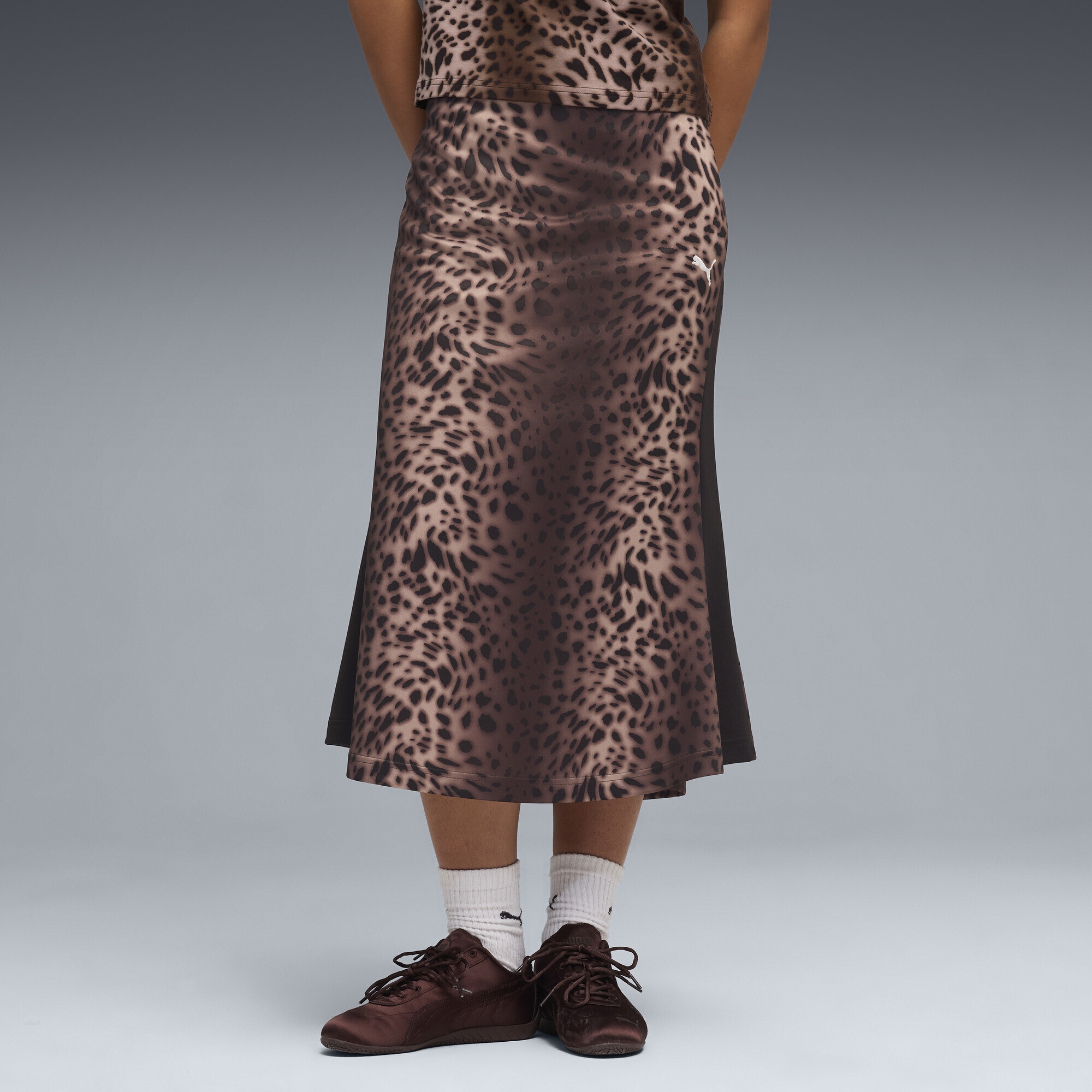 PUMA Jerseyrock »T7 Leo Luxe Track Midirock Damen«