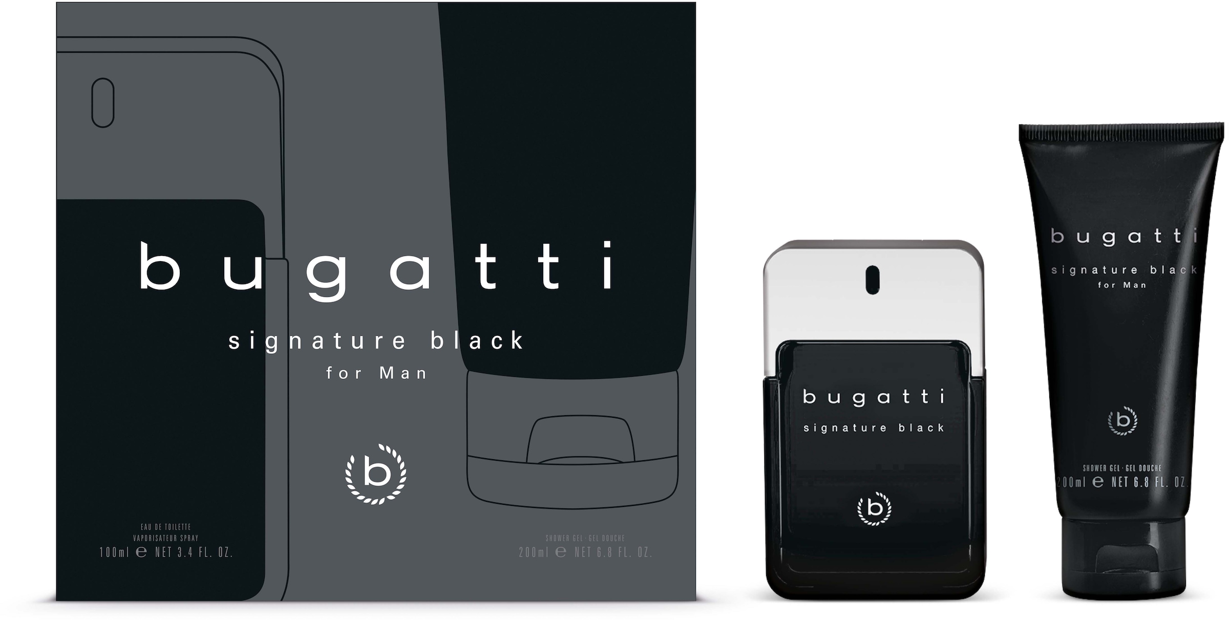 2 Eau (Set, »Signature Toilette tlg., kaufen de | bugatti man«, BAUR Duschgel) + Duft-Set