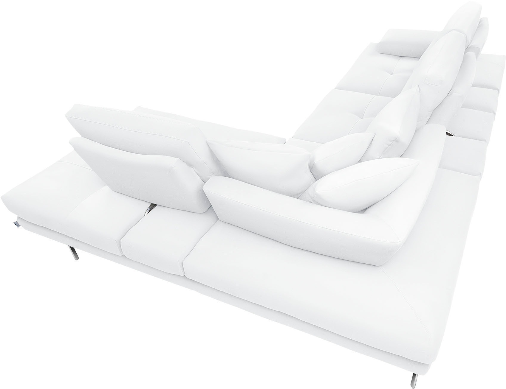 CALIA ITALIA Ecksofa »Toby Wing, L-Form, Designsofa mit sensationellem Sitzkomfort«, Sitztiefenverstell.,wahlw. mit Kissen-Set, Füße chrom glänzend