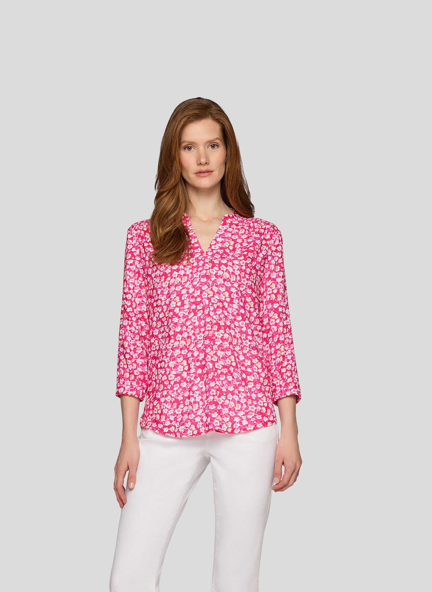 Rabe Klassische Bluse "Rabe Bluse mit floralem Allover-Print und V-Ausschni günstig online kaufen