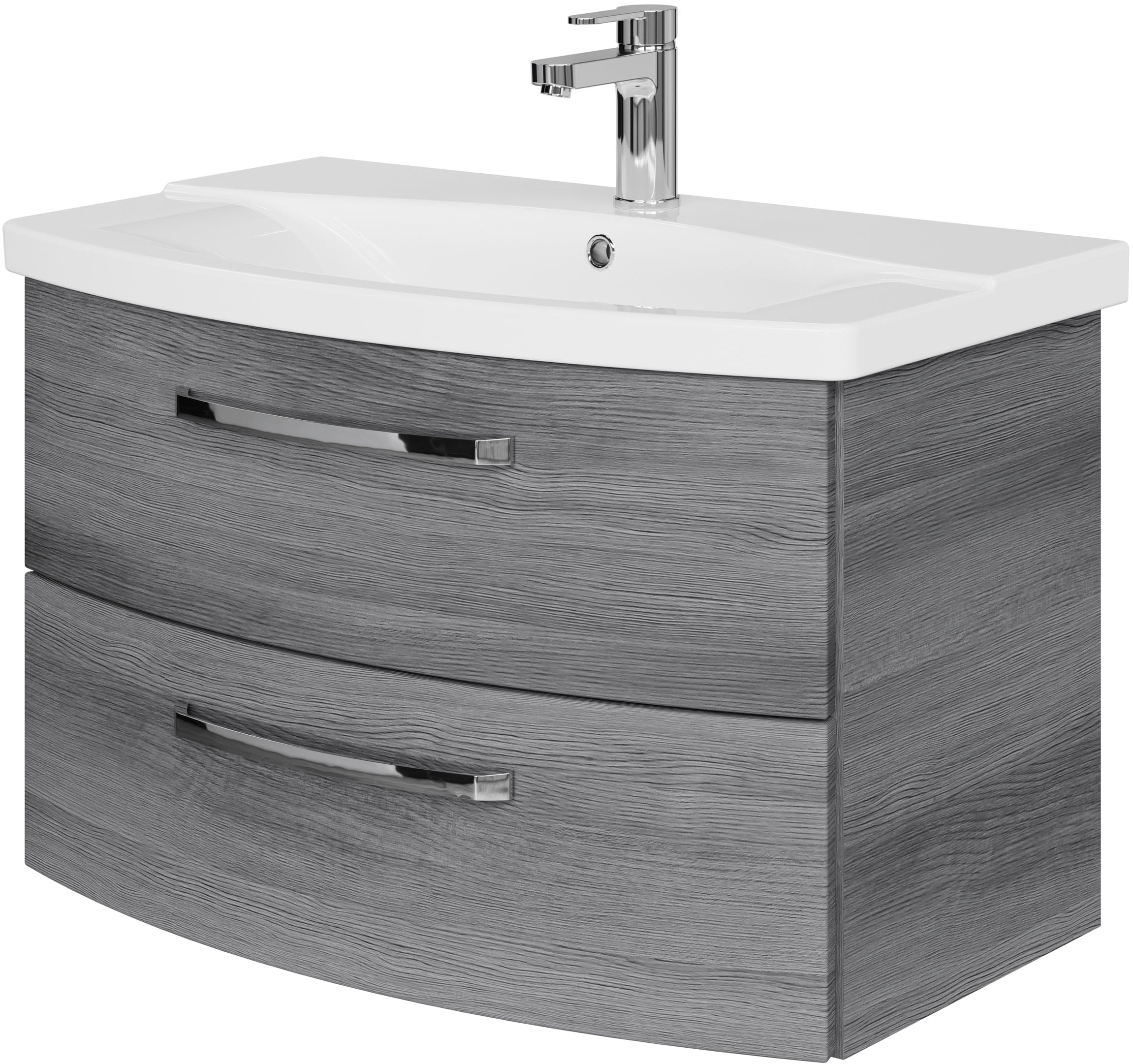 Saphir Waschtisch "Serie 4010 Keramik-Waschtisch mit Unterschrank, 84 cm breit", Waschplatz mit 2 Schubladen, Badmöbel-S