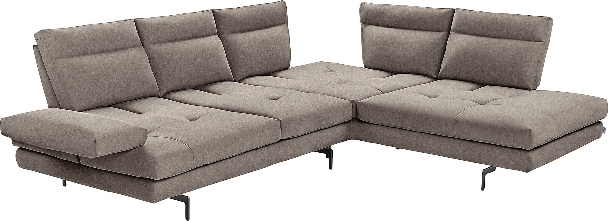 CALIA ITALIA Ecksofa »Toby Wing, L-Form, Designsofa mit sensationellem Sitzkomfort«, Sitztiefenverstellung, funktionale Ecke, Füße in schwarz matt
