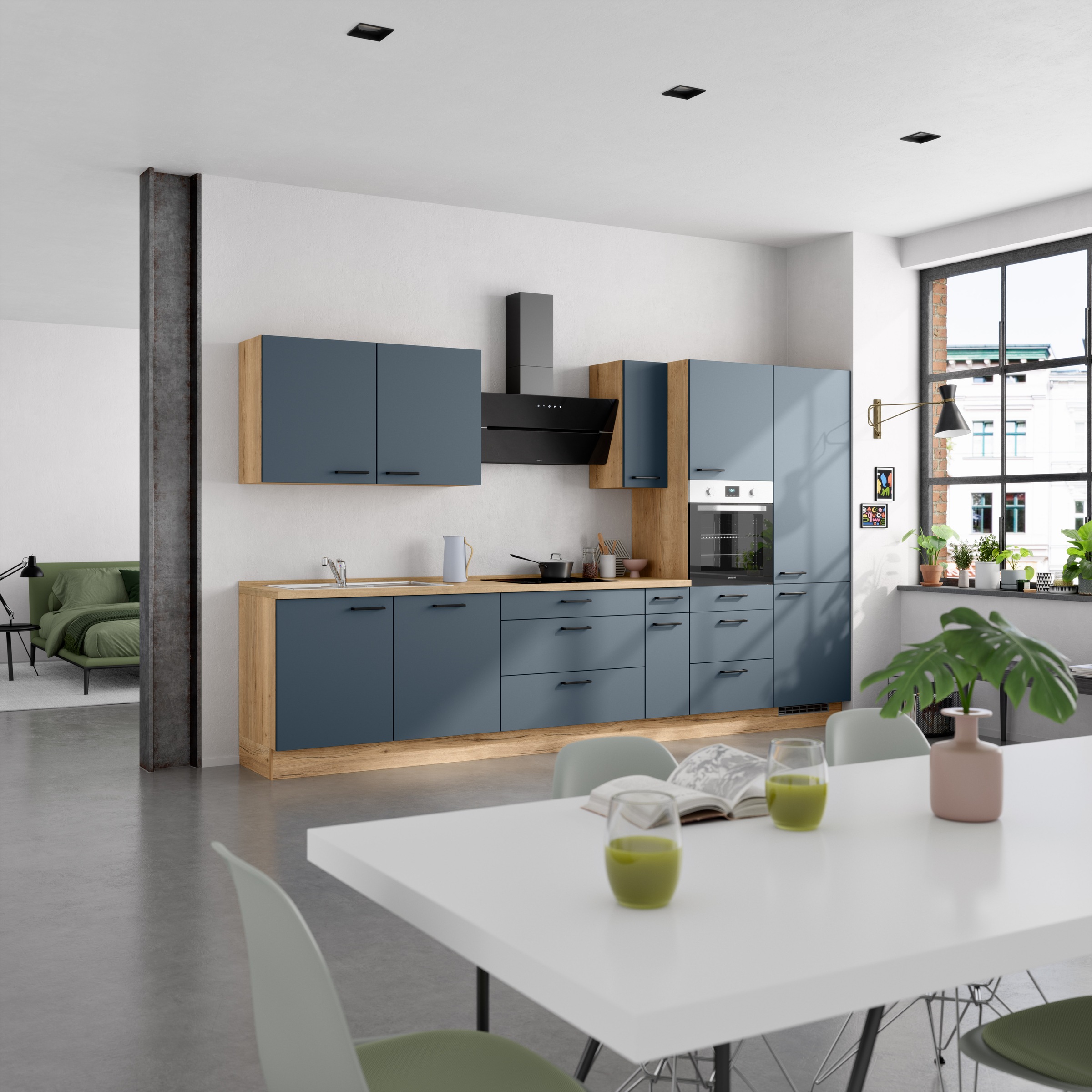 nobilia® Küchenzeile »"Easytouch II"«, vormontiert, Ausrichtung wählbar, Breite 360 cm, wahlw. mit E-Geräten