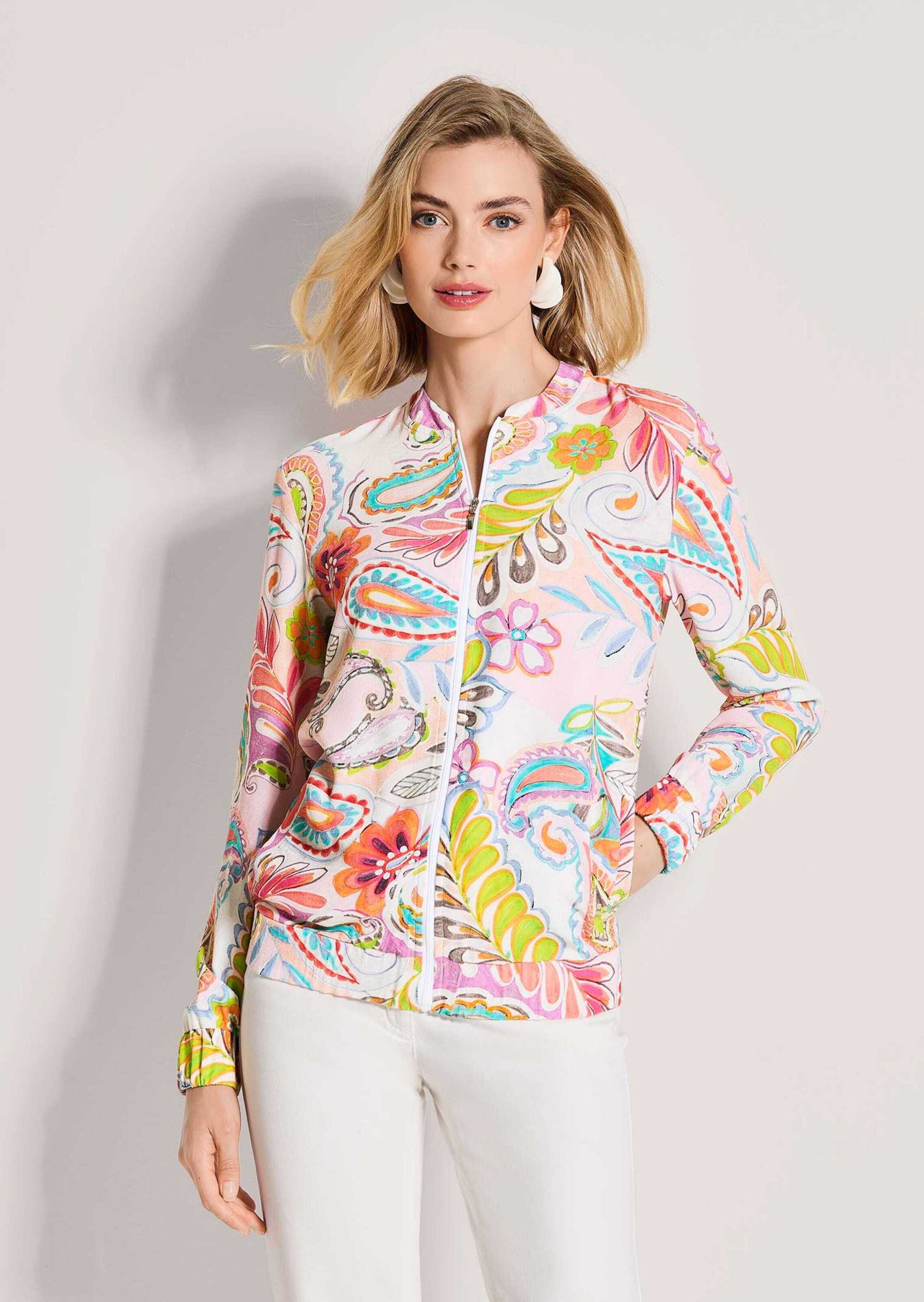 MADELEINE Langarmbluse »Blouson Farbenfrohe Print-Jacke aus Viskose«