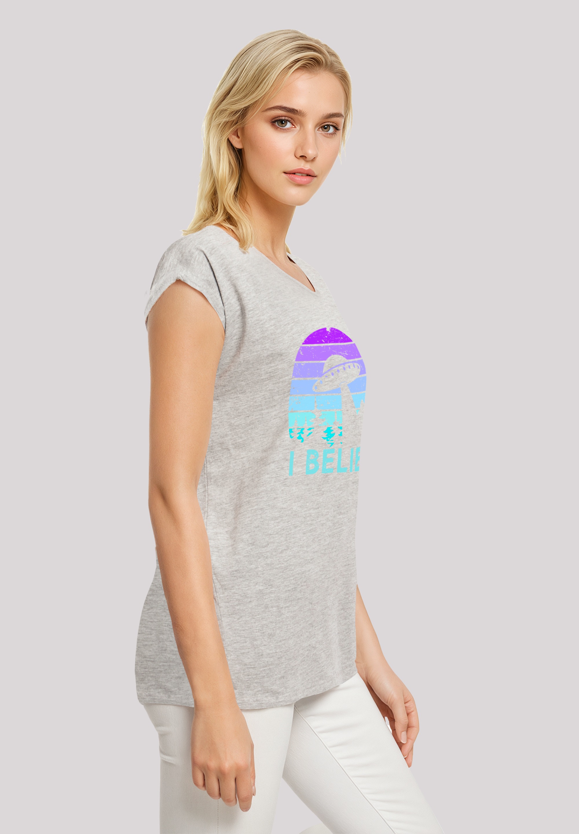 F4NT4STIC T-Shirt »I BELIEVE UFO Alien Raumschiff Retro«, Premium Qualität
