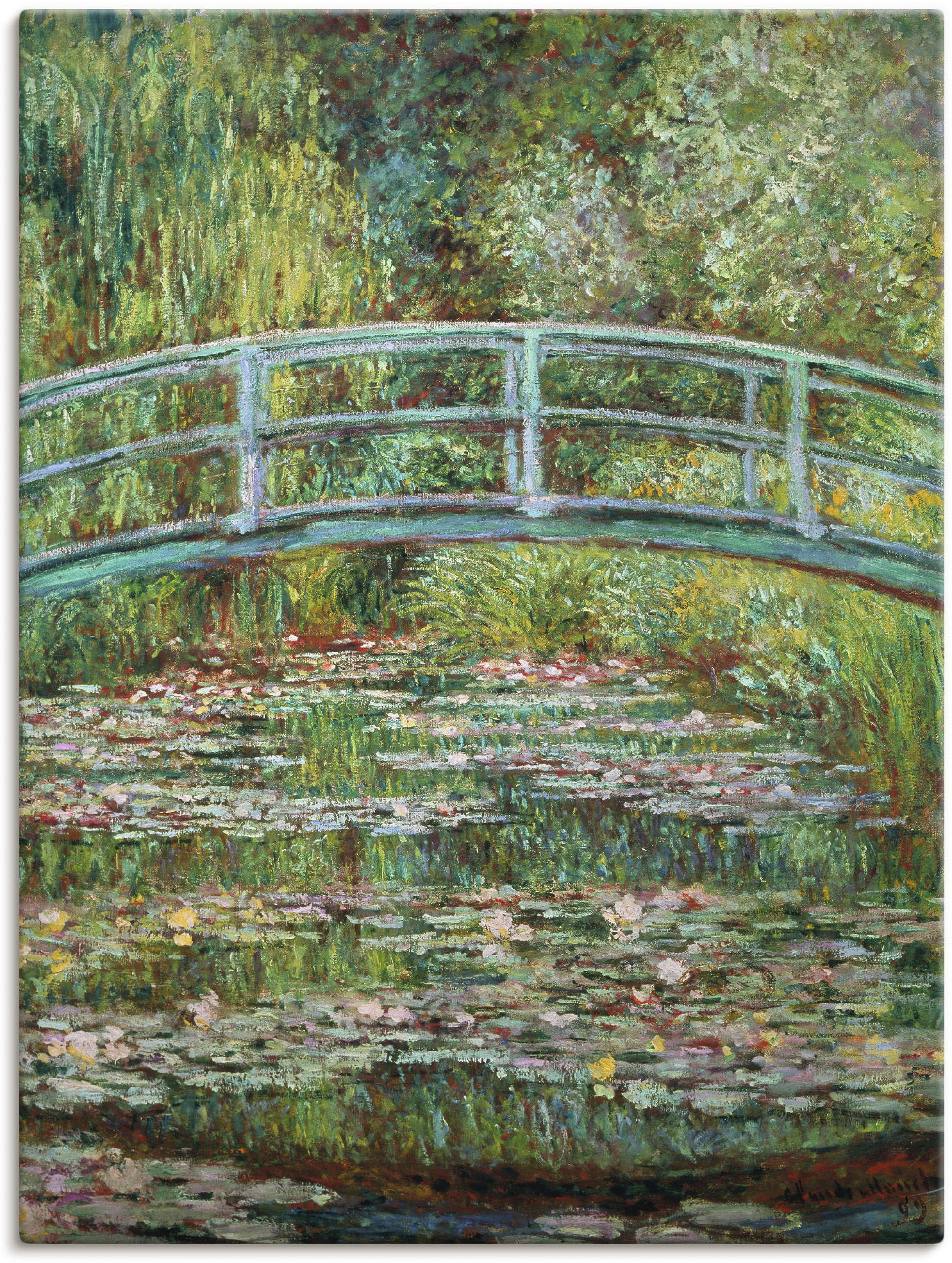 Artland "Japanische Brücke. 1899." Gewässer 1 Stk. tlg. auf Holzrahmen gespannt