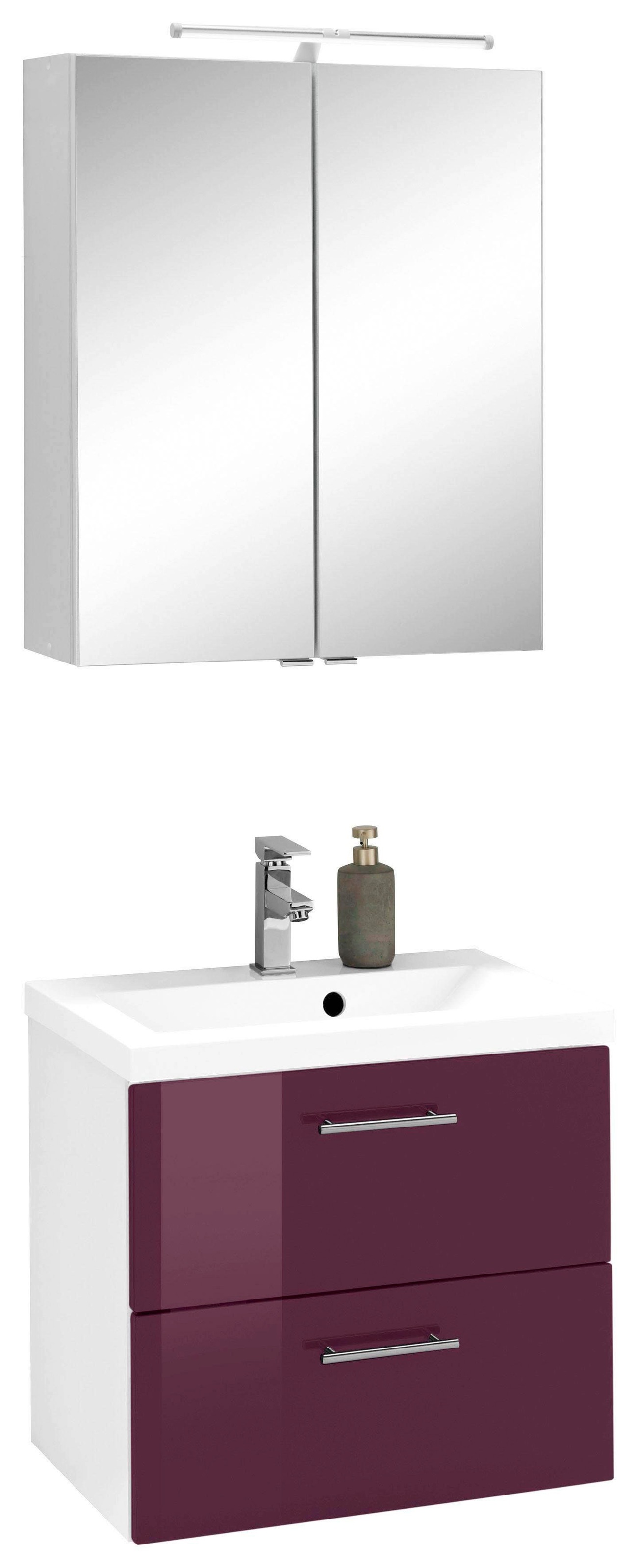 welltime Badmöbel-Set "Venedig" 2 Stk. tlg. Spiegelschrank und Waschplatz günstig online kaufen