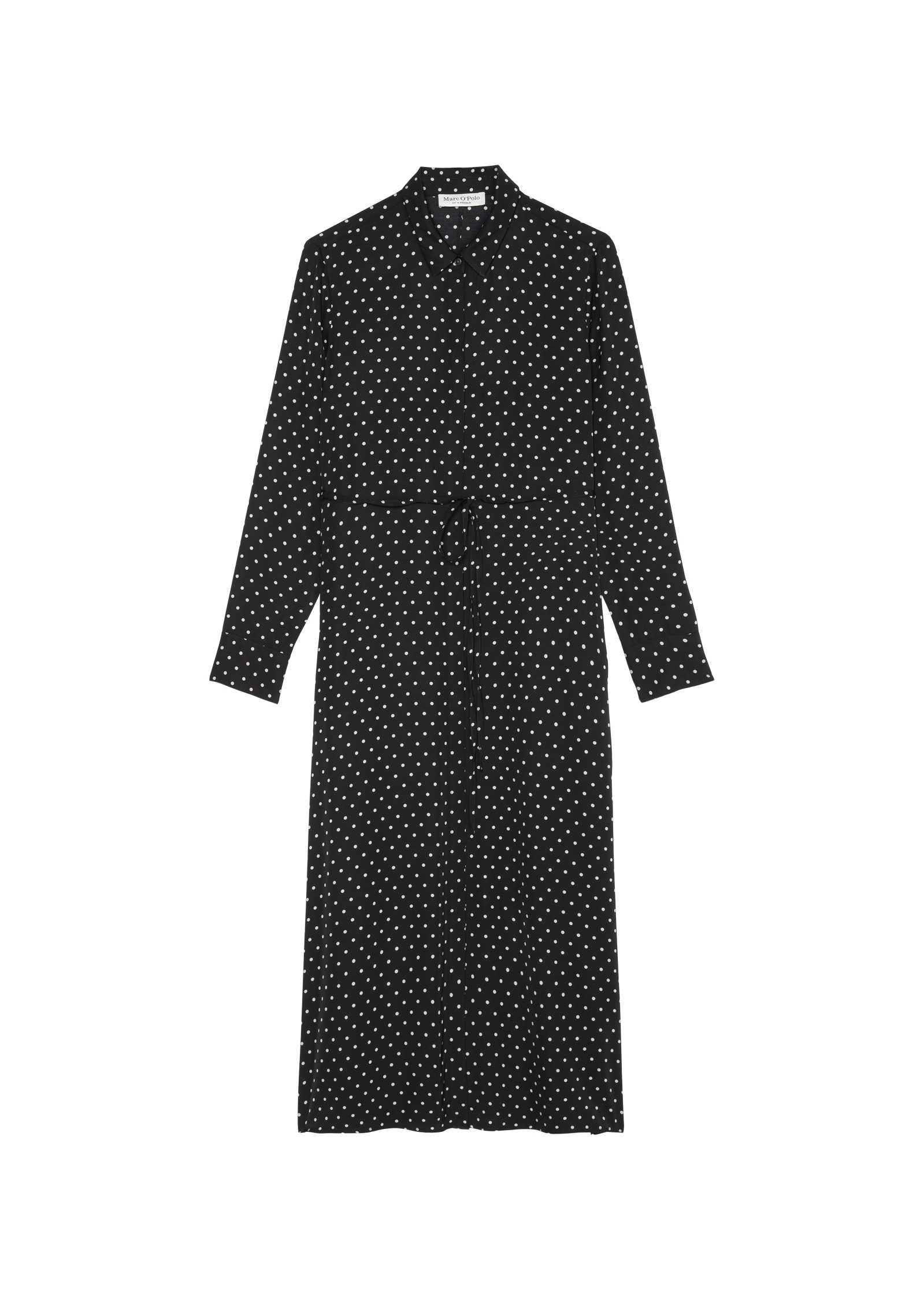 Marc O'Polo Hemdblusenkleid, mit modernen Allover-Print, mit Bindegürtel