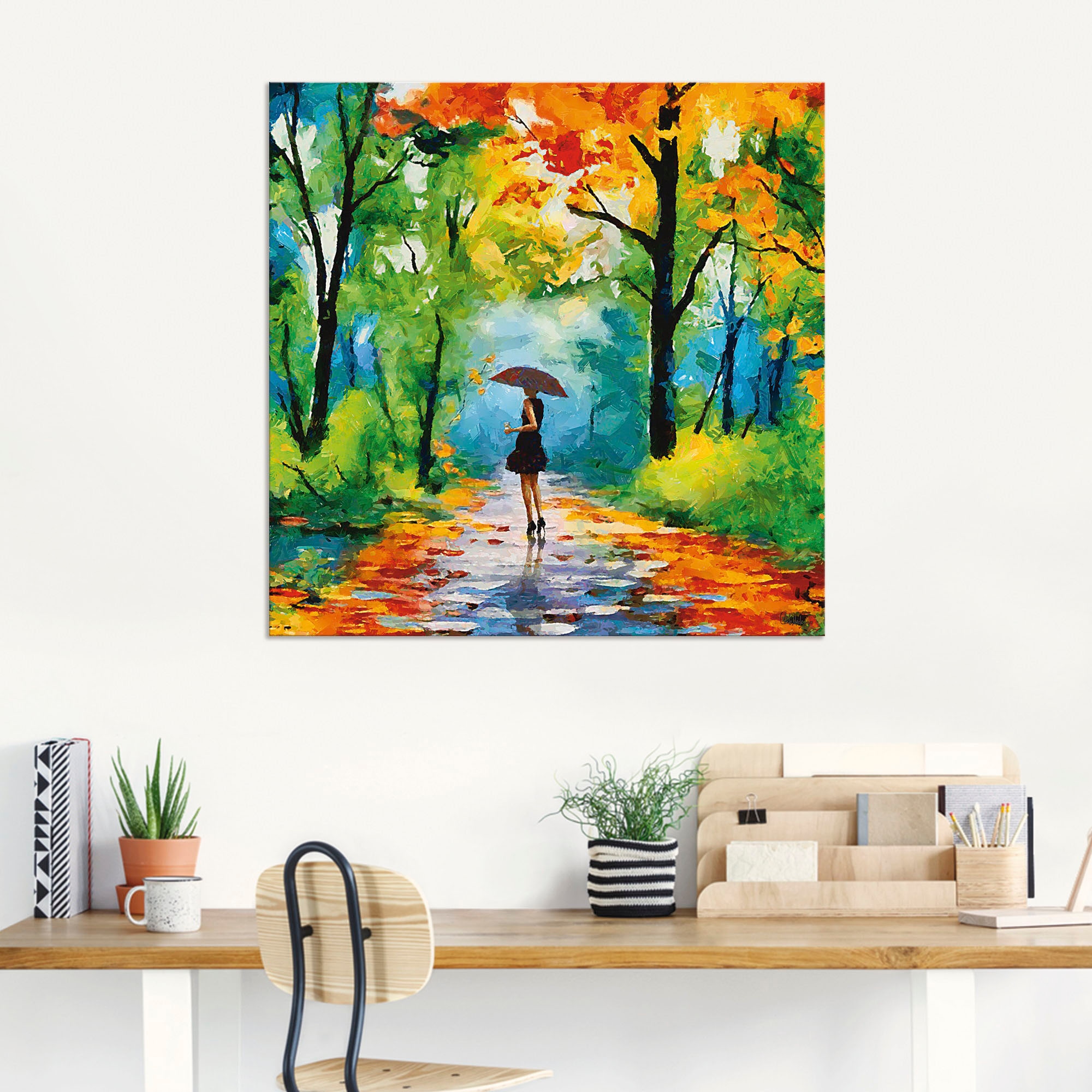 Artland Wandbild »Herbstlicher Spaziergang St.), | Alubild, Bilder, (1 Wandaufkleber Größen im als Vier bestellen BAUR versch. Jahreszeiten Poster in Park«, oder Leinwandbild