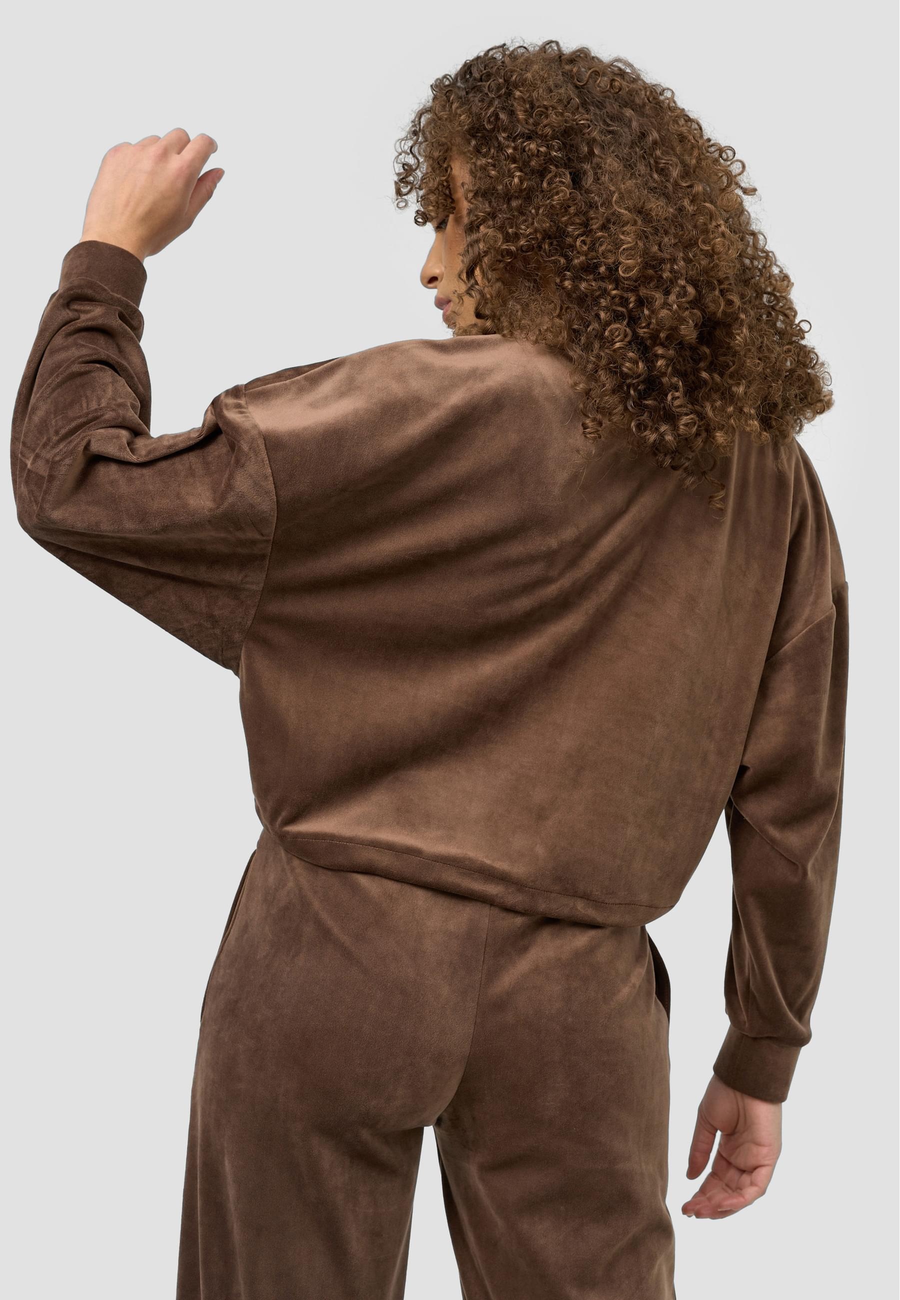 Karl Kani Sweater »Karl Kani Damen KW214-045-1 Signature Velvet Crop Crew brown«, (1 tlg.)