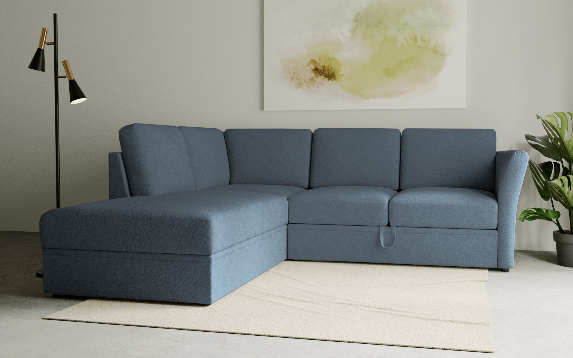 Home affaire Ecksofa "Lavars, L-Form, Schlafsofa", mit Bettfunktion und Sta günstig online kaufen