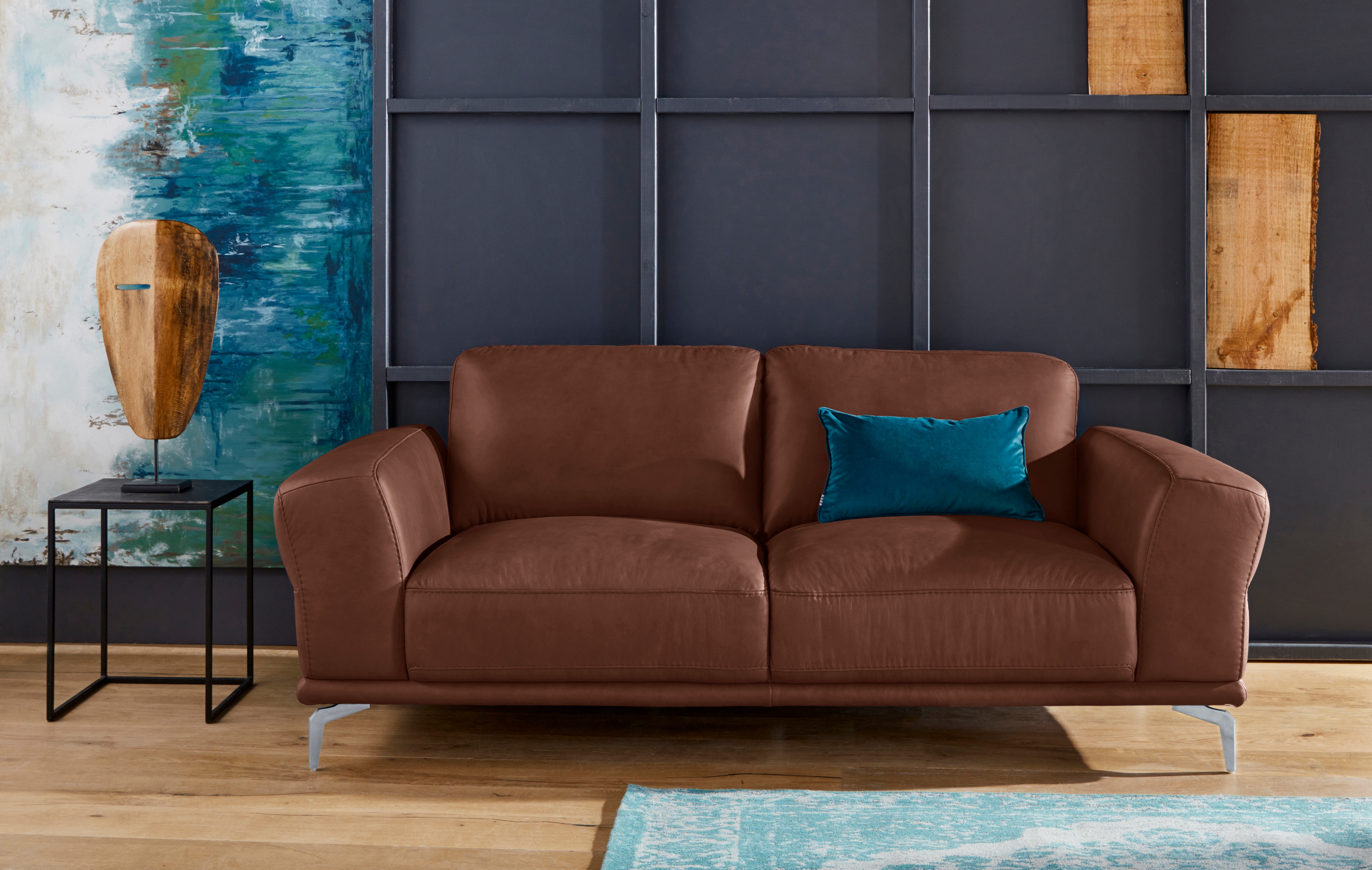 W.SCHILLIG 2-Sitzer "montanaa Designsofa, bequem, Breite 192cm, Federkern" mit Metallfüßen in Silber matt, Breite 192 cm