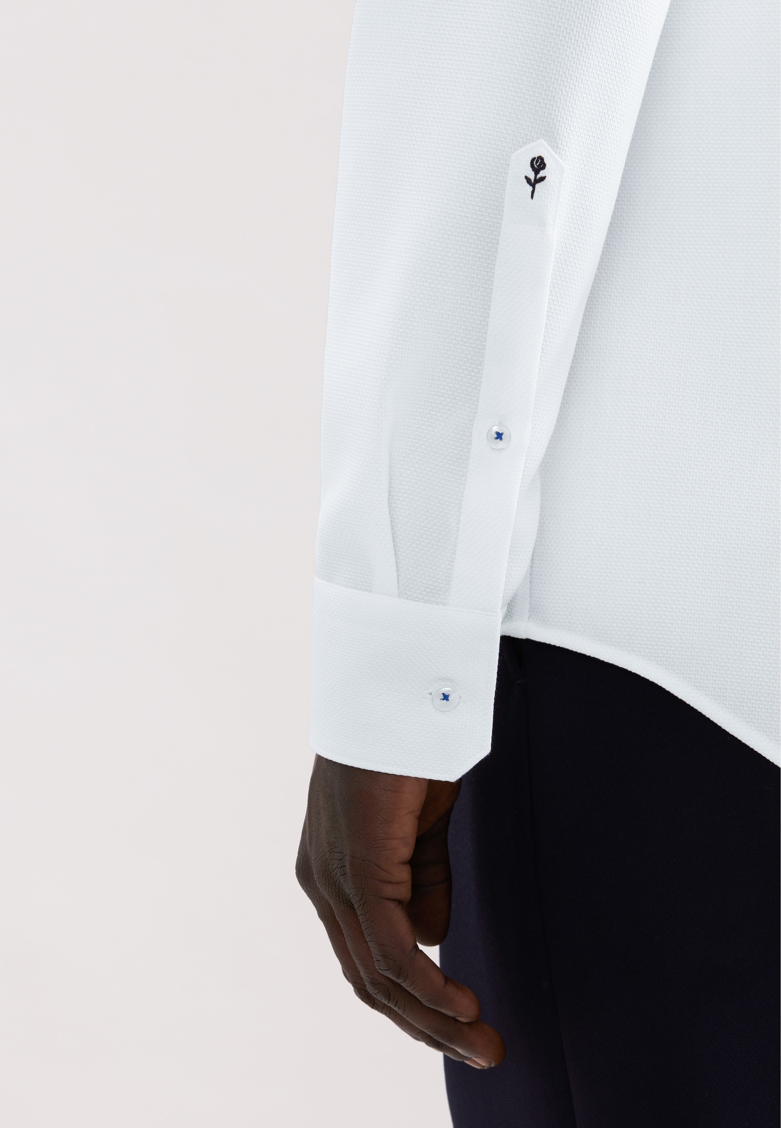 seidensticker Businesshemd »Schwarze Rose« X-Slim 1/1 Covered-Button-Down-Kragen Struktur