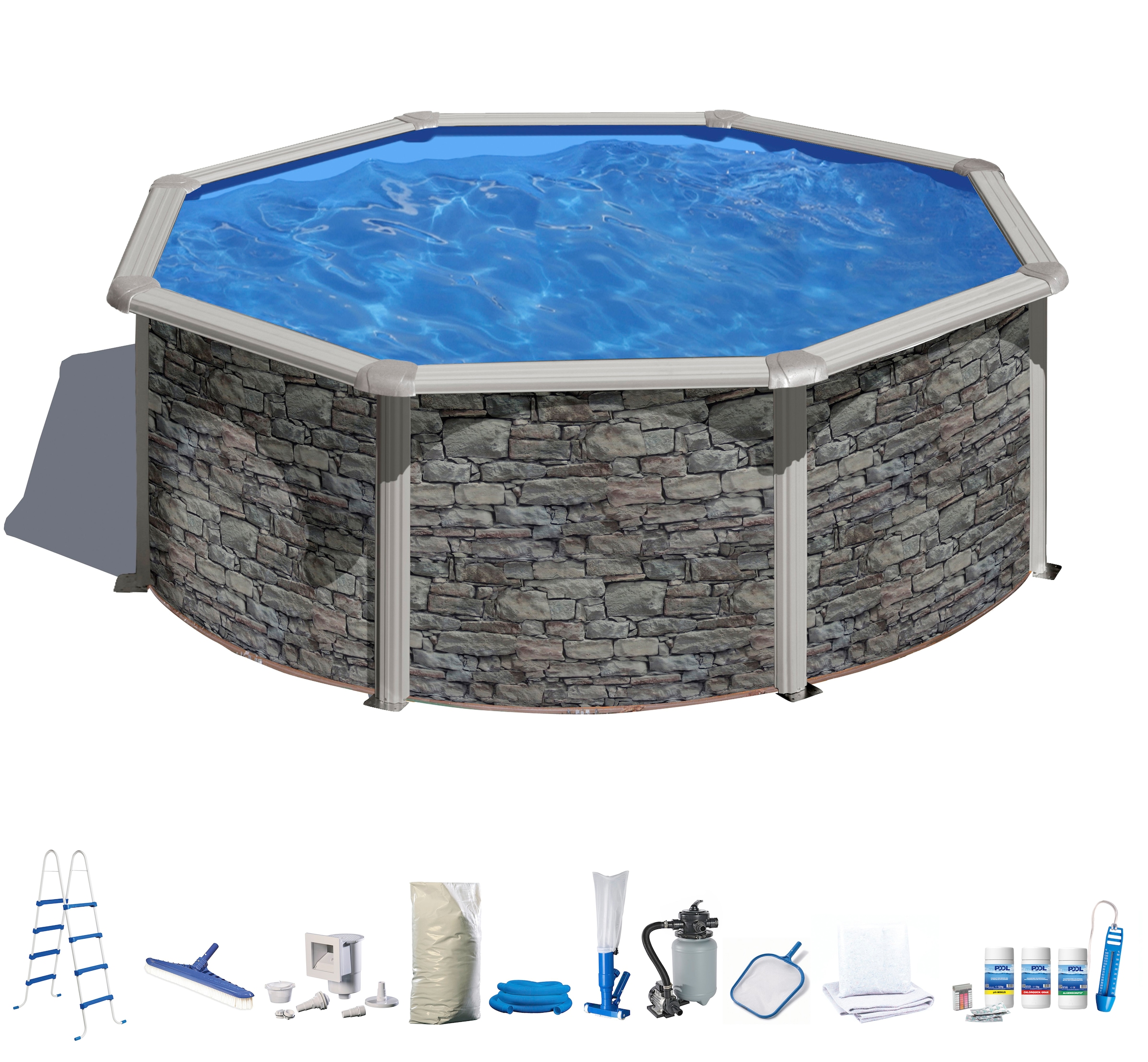 my POOL BWT Rundpool in moderner Steinoptik, Höhe 132 cm, verschiedene Größ günstig online kaufen
