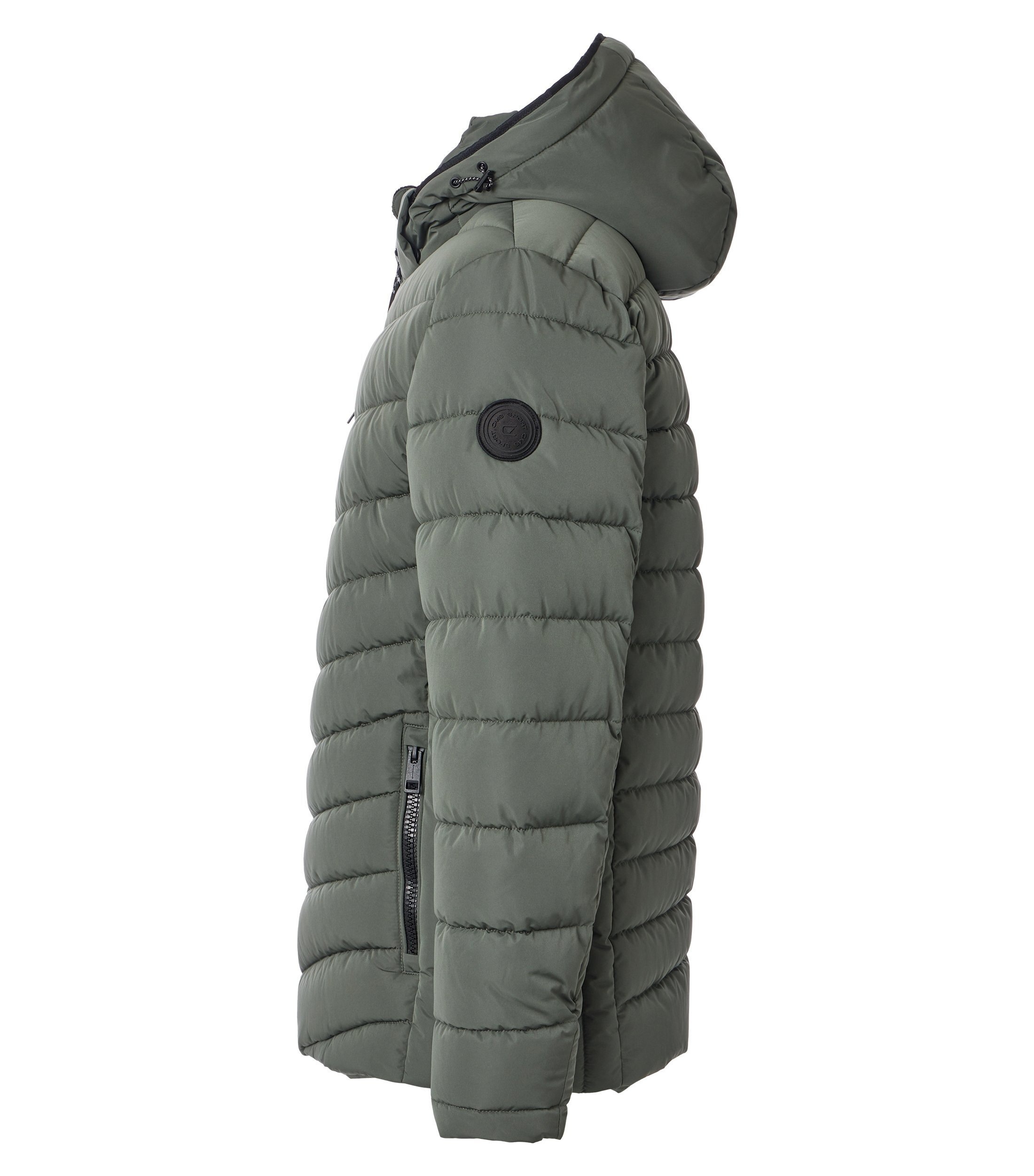 Steppjacke CASAMODA "CASAMODA Steppjacke mit Kapuze uni", Herren, Gr. M, grün, 100% Polyester, Jacken Steppjacke 3