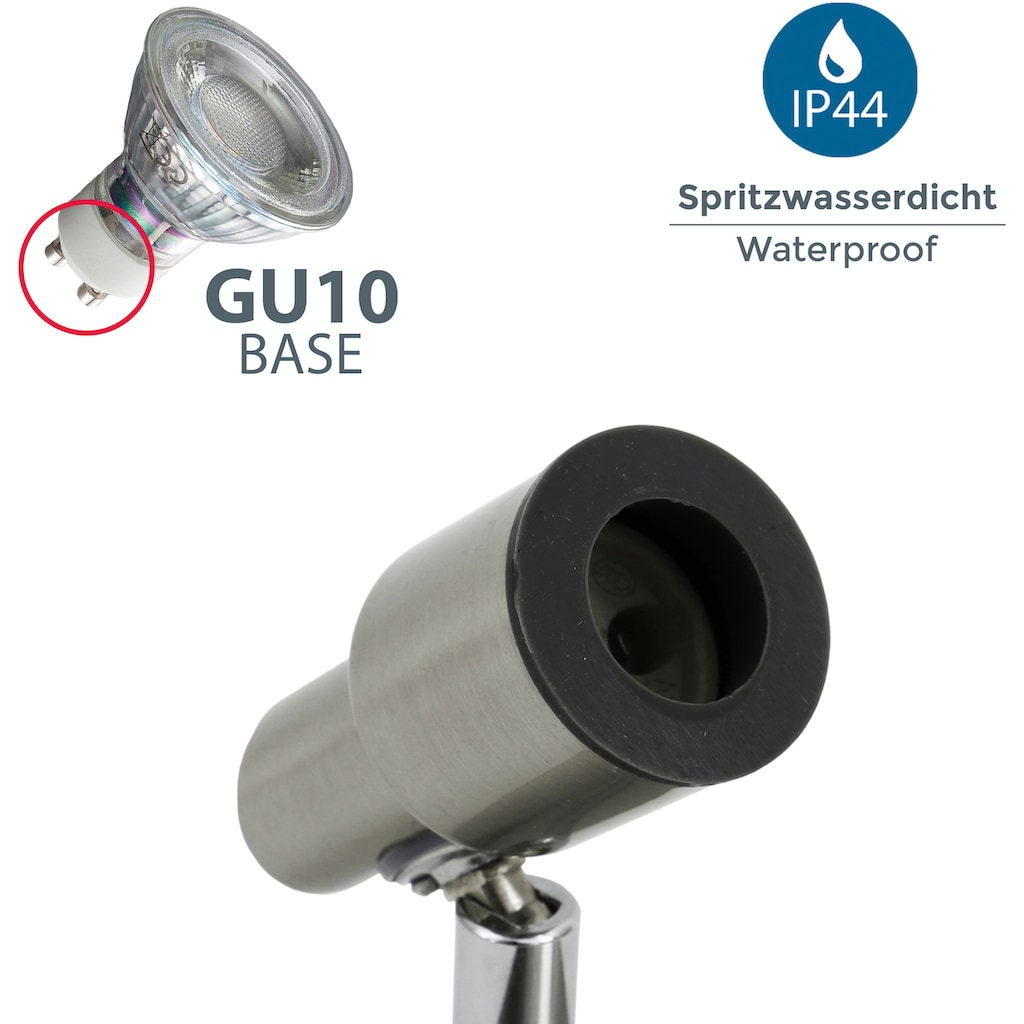 B.K.Licht LED Deckenspot, inkl. 2 x LED Leuchtmittel GU10 4,8 Watt, 400lm, 3.000K, nicht dimmbar, Strahler dreh- und schwenkbar, Schutzart IP44