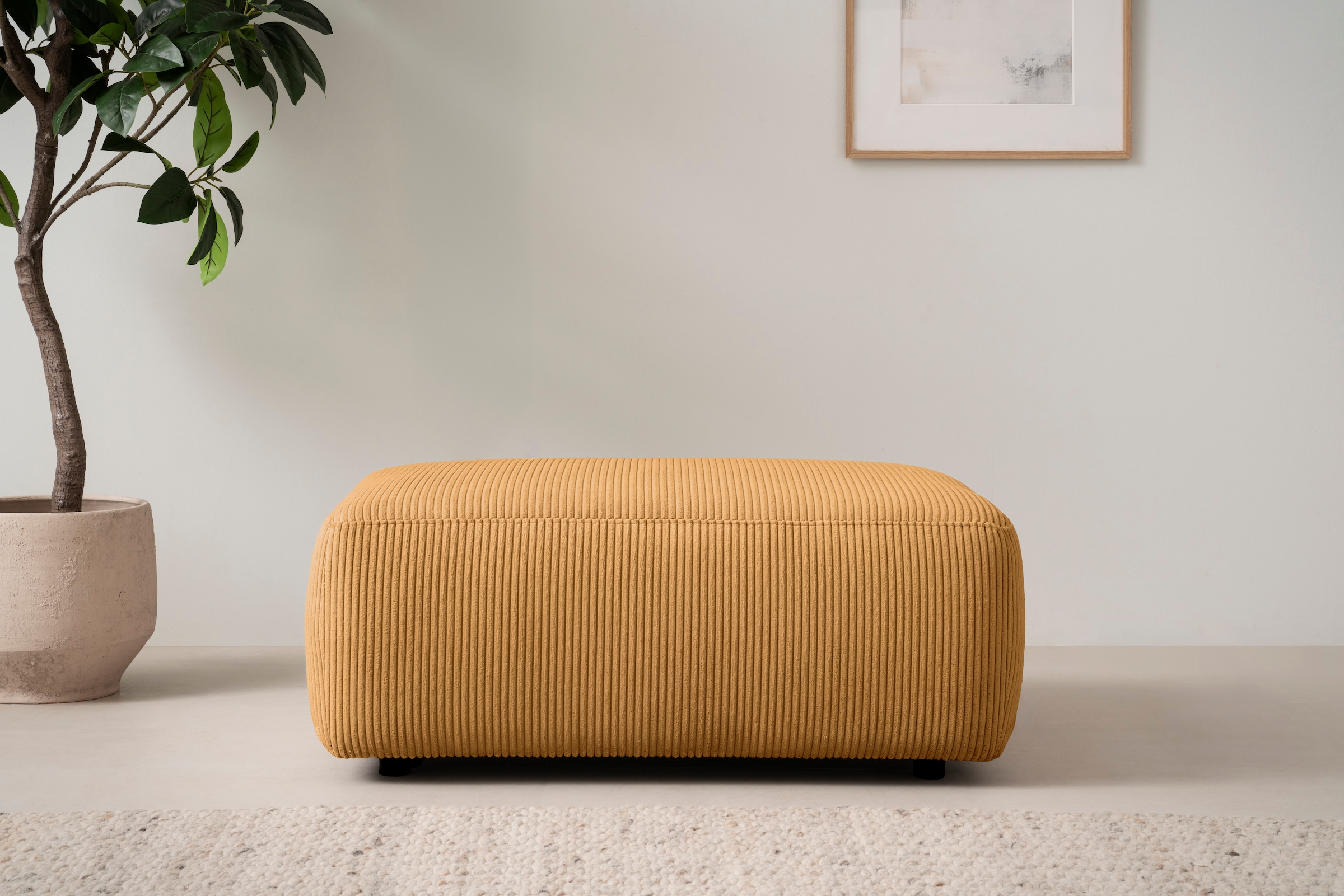 Home affaire Polsterhocker "Torge, Hocker in Cord, Samtvelours oder Struktu günstig online kaufen