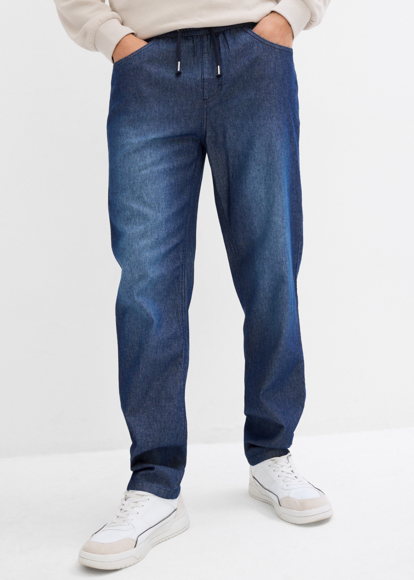 bonprix Schlupfjeans Packung, 2er, 2 klassischer Schnitt, aus reiner Baumwolle, mit Washed-Effekt