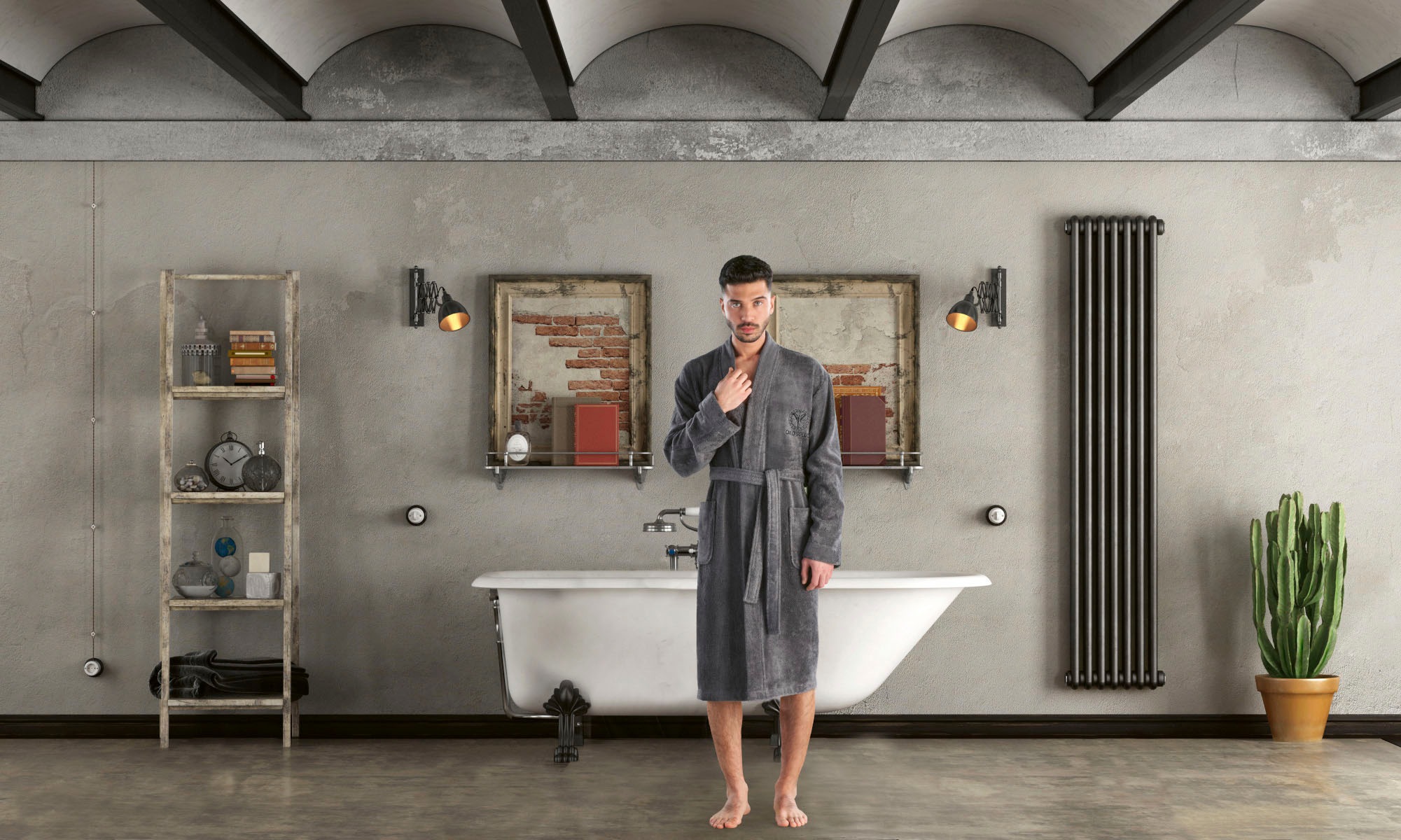 CARLO COLUCCI Herrenbademantel "Vito, ideal für Sauna & Spa, Hotelbademante günstig online kaufen