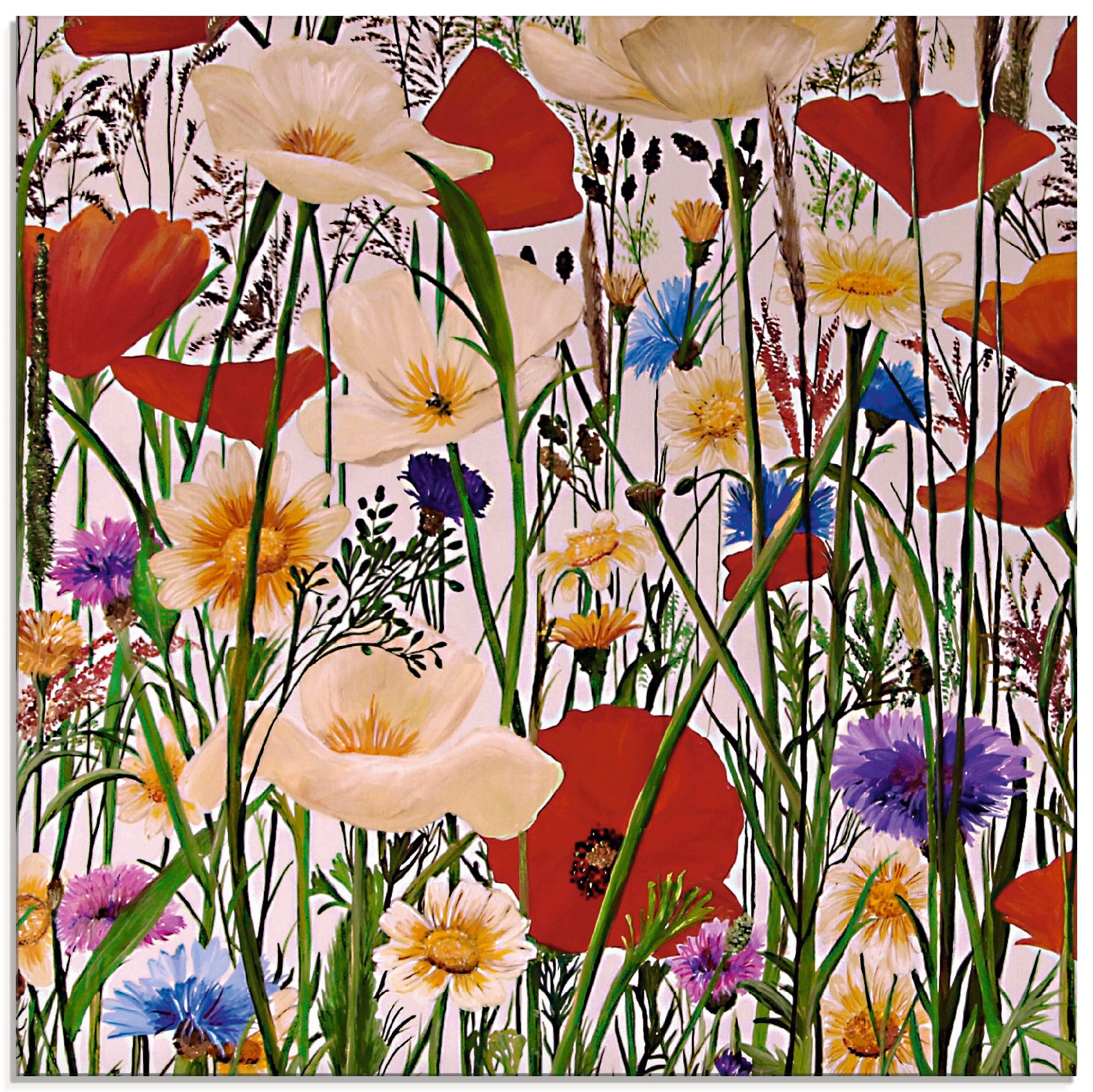 Glasbild »Bunt und Natürlich«, Blumen, (1 St.), in verschiedenen Größen