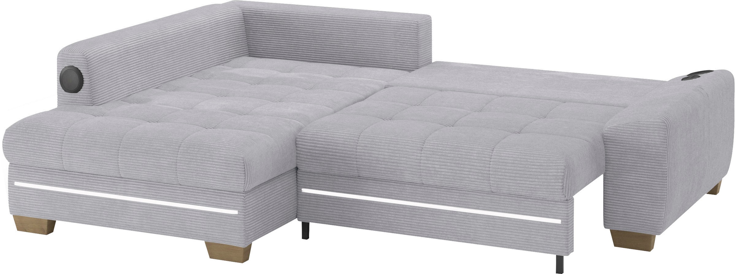 Thumbnail - Mr. Couch Ecksofa "Nikita II, L-Form" mit Kaltschaum, RGB-LED, Soundsystem, wahlweise mit Bett, Bettkasten