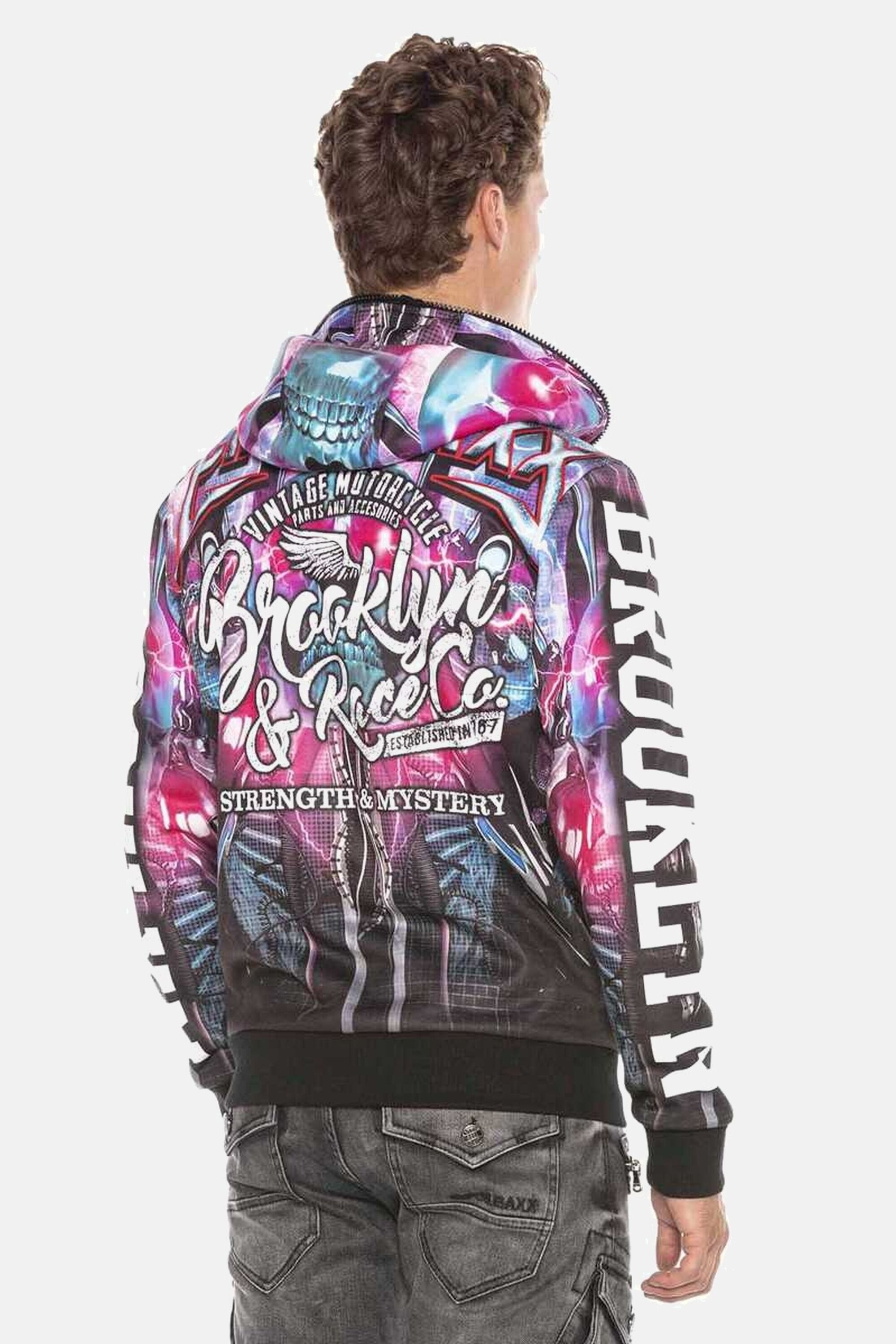 Cipo & Baxx Kapuzensweatshirt "Sweatshirts", 1 Stk. mit auffälligem Allover günstig online kaufen