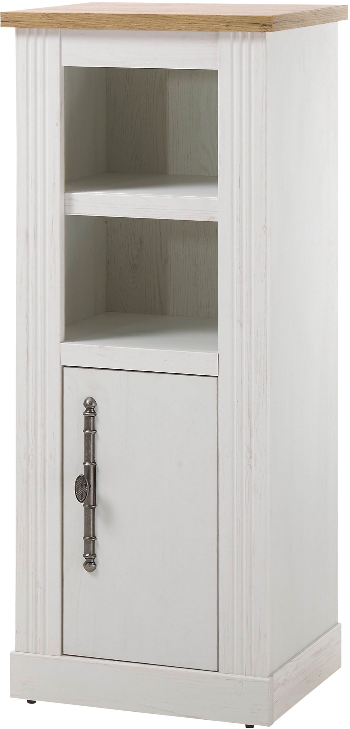 OTTO home Midischrank "WESTMINSTER, Badschrank im Landhausstil, Schrank mit Metallgriffen" in 2 Farben verfügbar, mit offenen Fächern und Stauraum