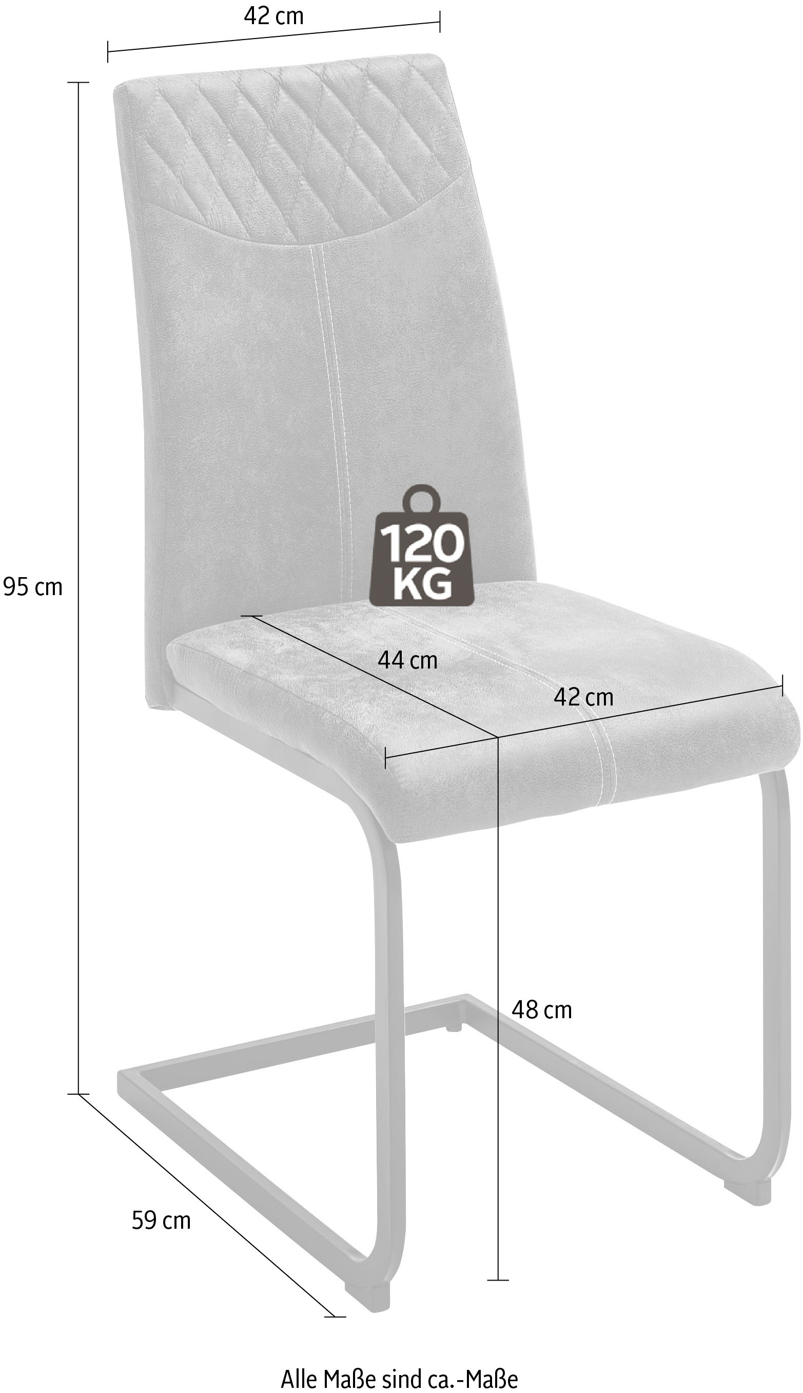 MCA furniture Esszimmerstuhl »Aosta«, bis Stoffbezug BAUR Kg St., Stuhl Vintagelook, | 4 Stoffbezug, kaufen (Set), 120 belastbar