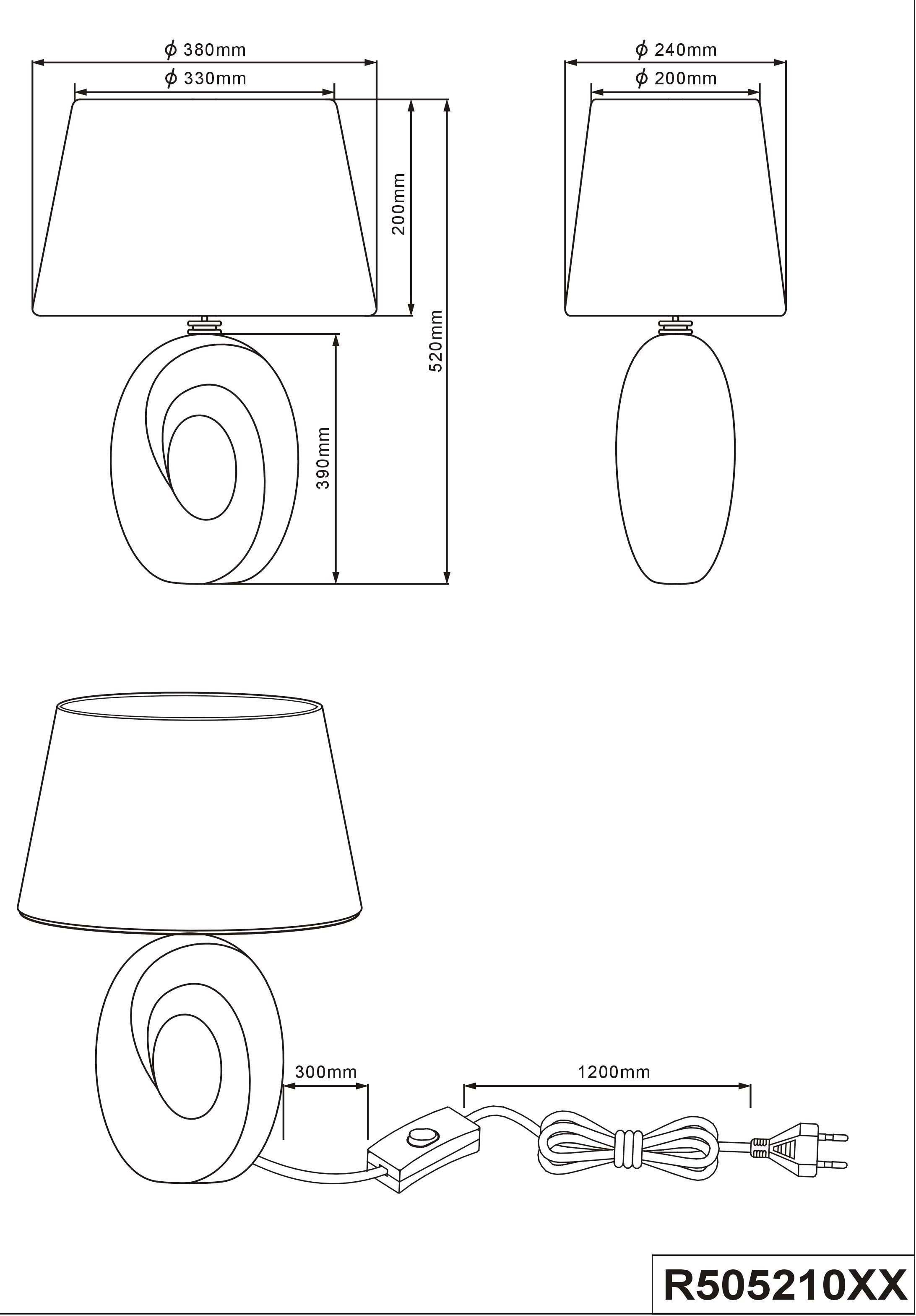 TRIO Leuchten Tischlampe »Taba«, Stoffschirm, für Leuchtmittel 1 x E27