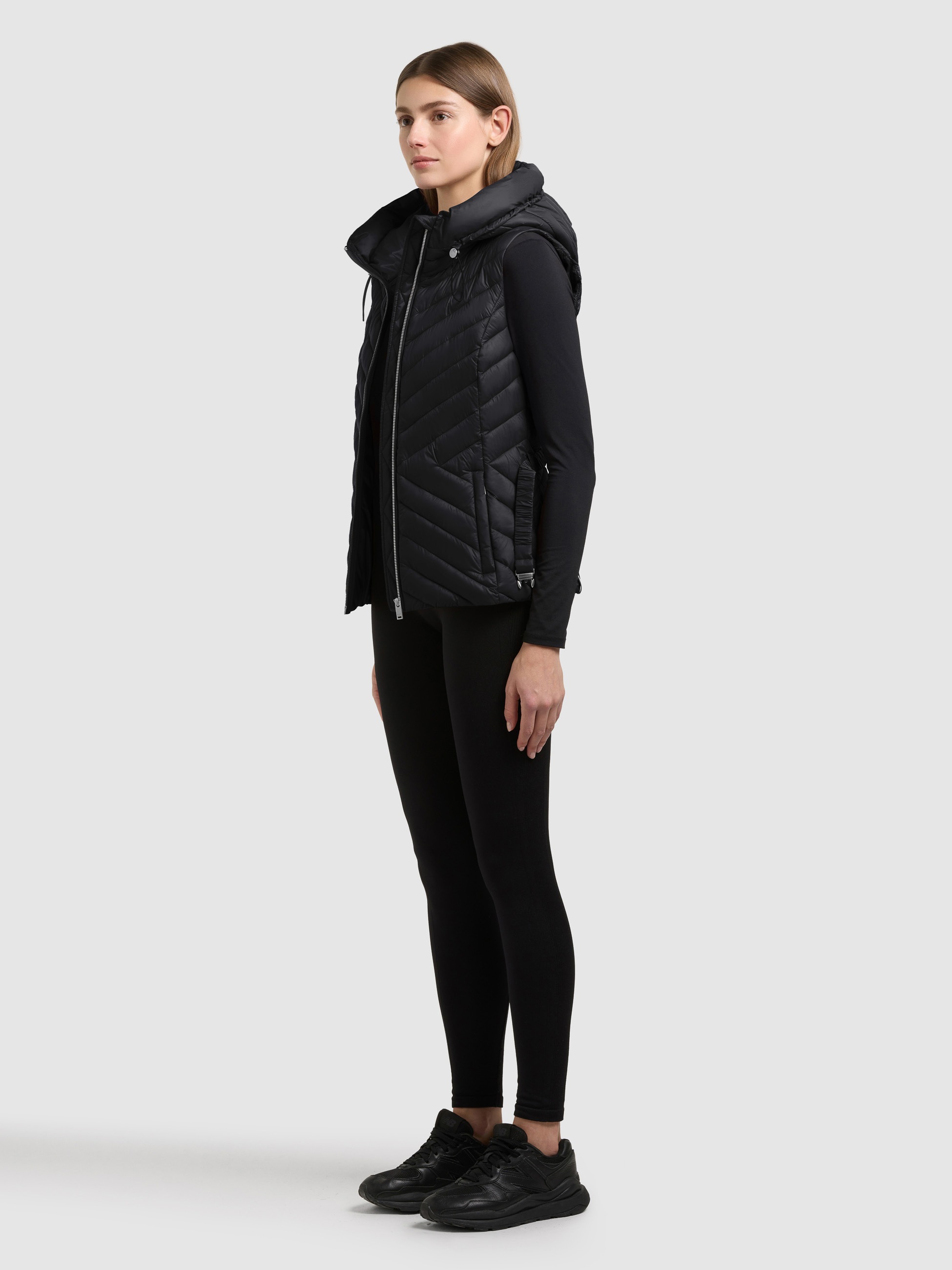 Steppweste KHUJO "DEMIE", Damen, Gr. XXL, schwarz, 100% Nylon, unifarben, slim fit, Westen Steppweste 2
