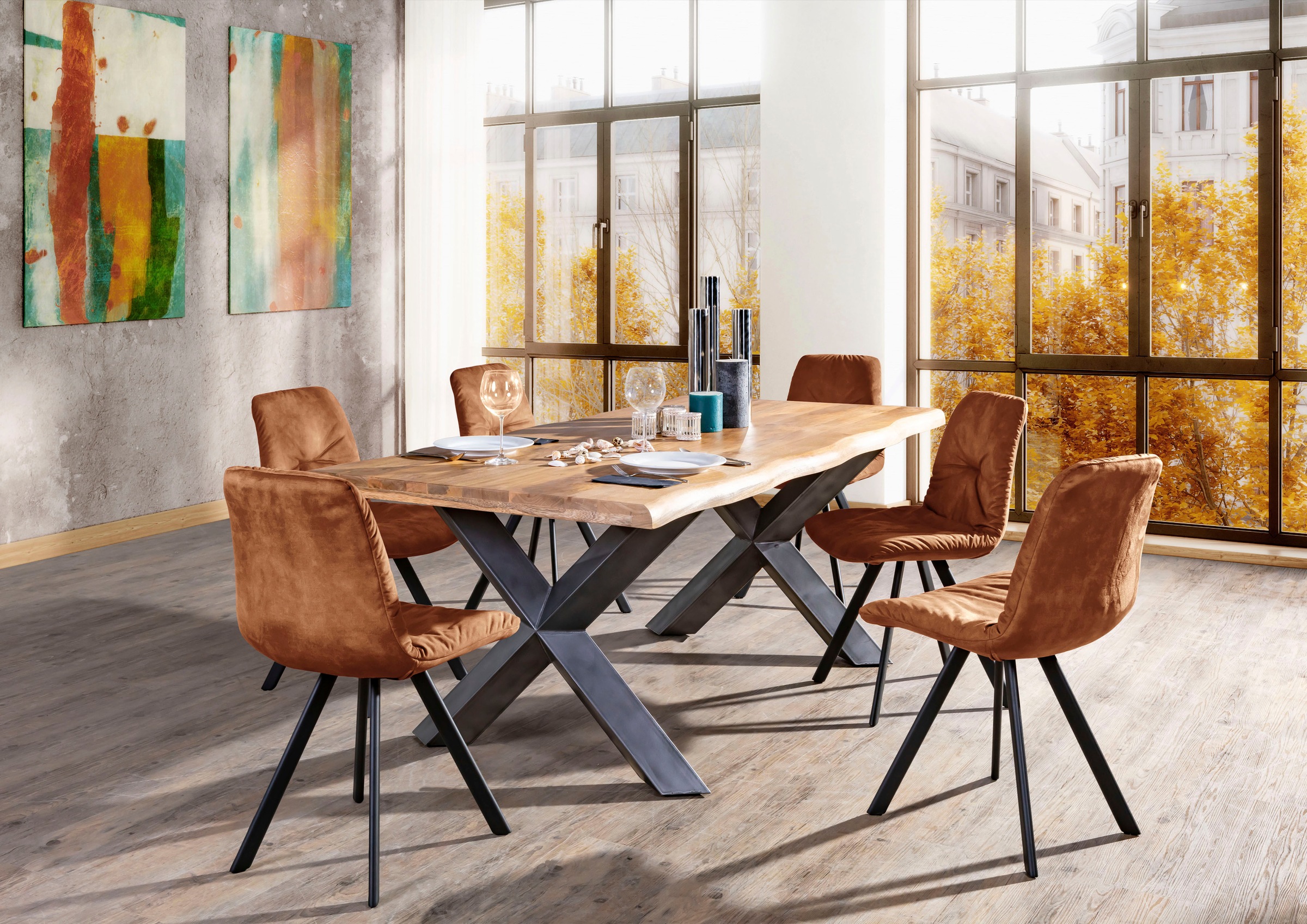 Gutmann Factory Stuhl, 2 St., Veloursstoff