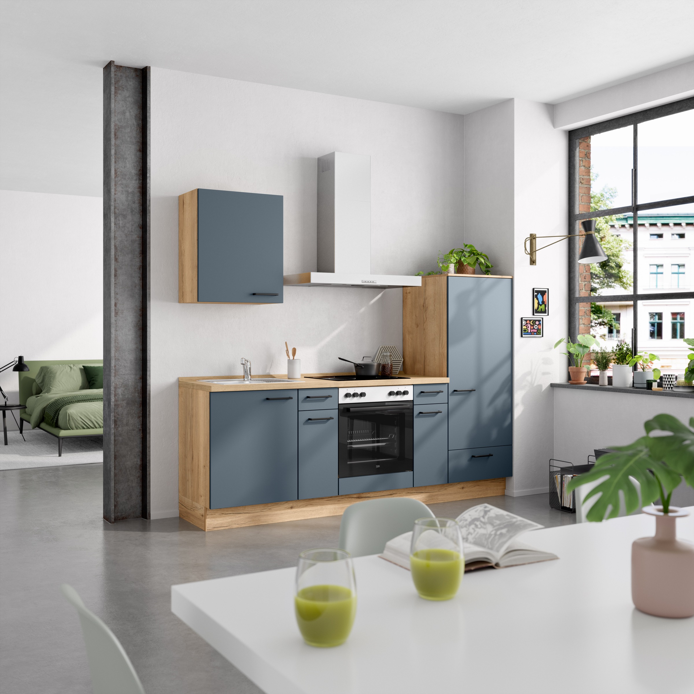 nobilia® Küchenzeile »"Easytouch I"«, vormontiert, Ausrichtung wählbar, Breite 240 cm, wahlw. mit E-Geräten