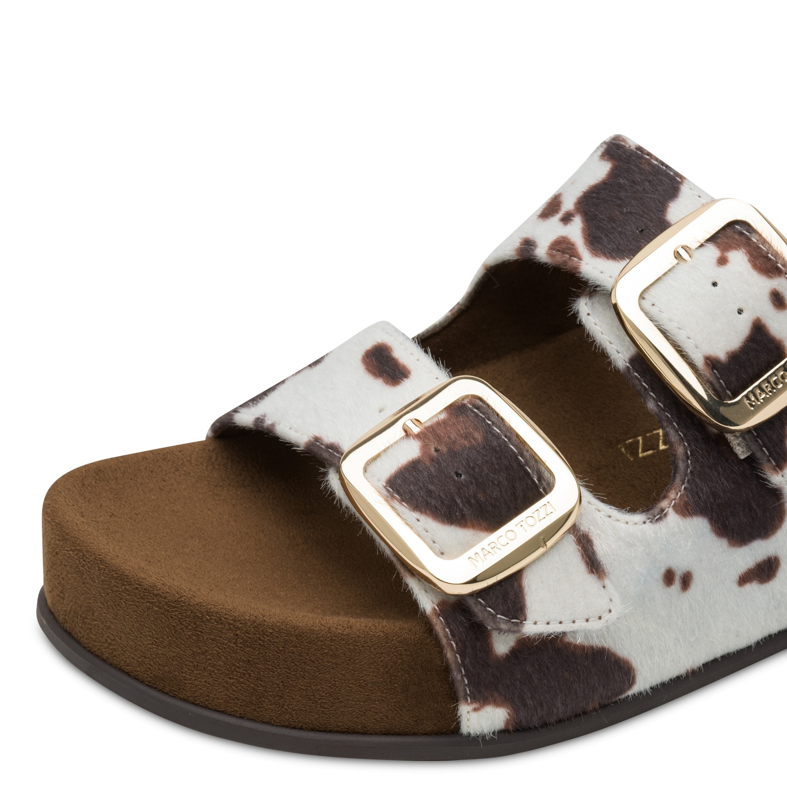 MARCO TOZZI Pantolette  Sommerschuh, Trendschuh, Schlüpfschuh in angesagter Cow-Felloptik