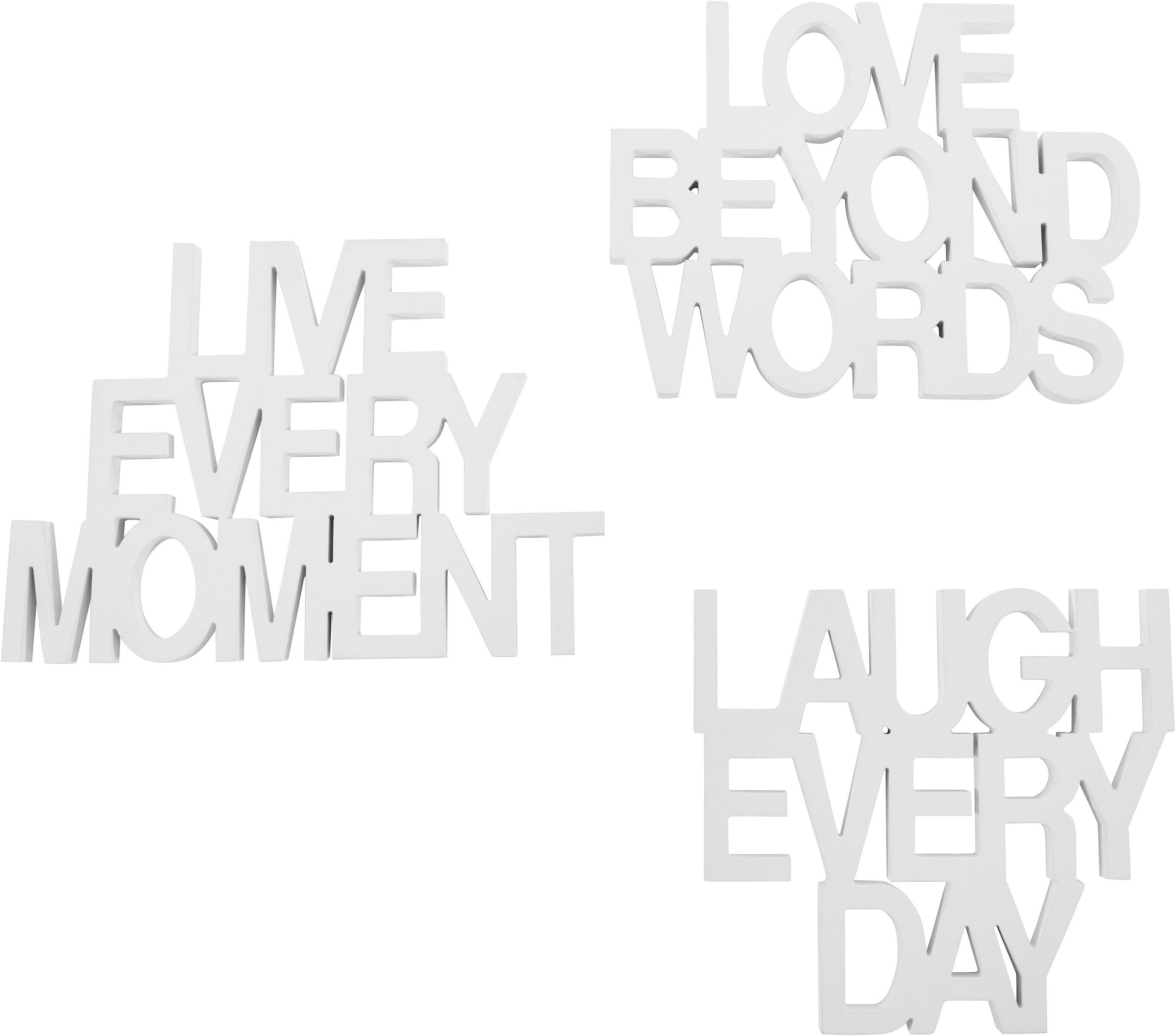 Wanddeko - Moment Laugh kaufen every every andas Wanddekoobjekt Day«, Love BAUR | Live - beyond »Schriftzug Words