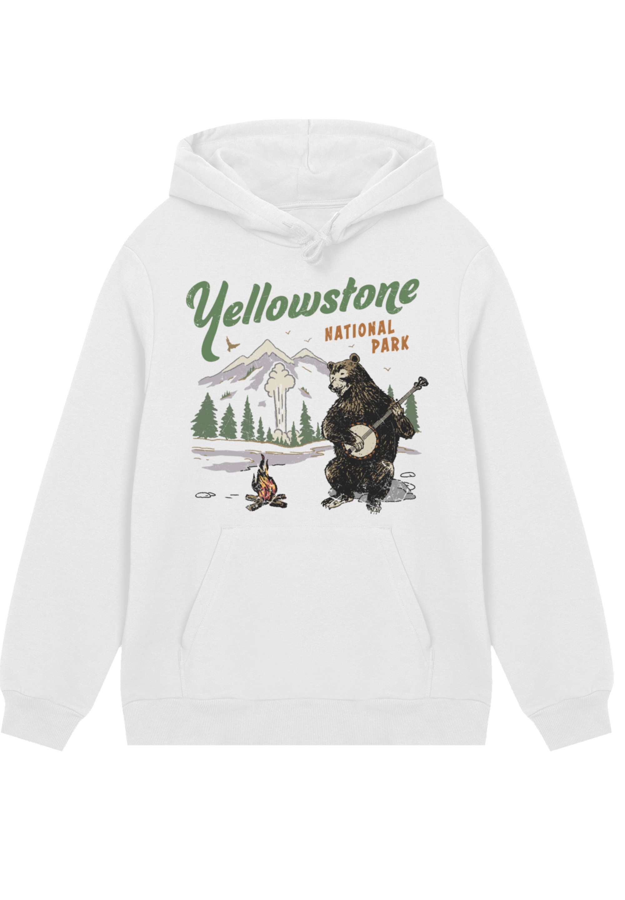 F4NT4STIC Kapuzenpullover "US National Parks Yellowstone Bear Playing Banjo günstig online kaufen