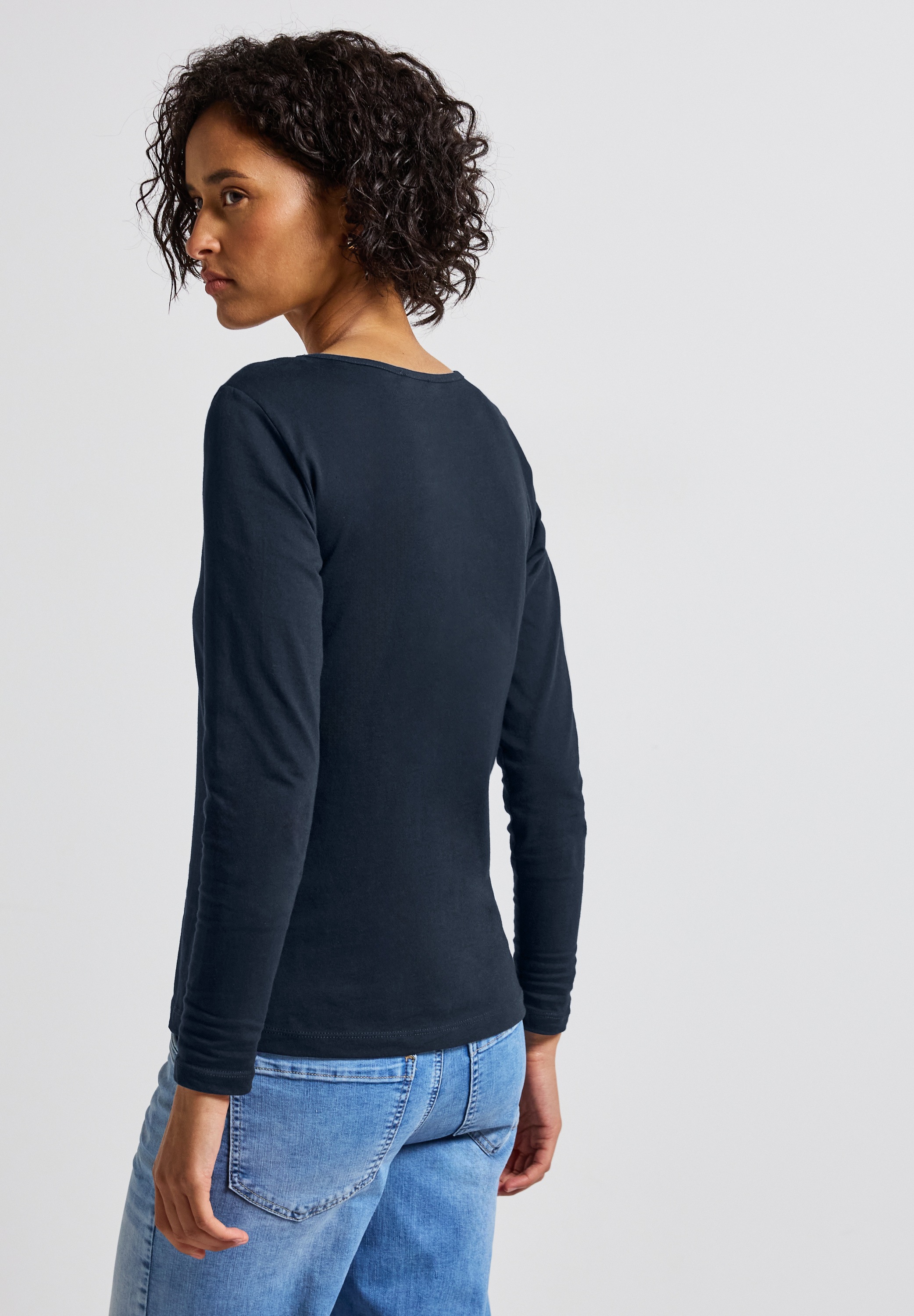 STREET ONE Langarmshirt aus reiner Baumwolle günstig online kaufen