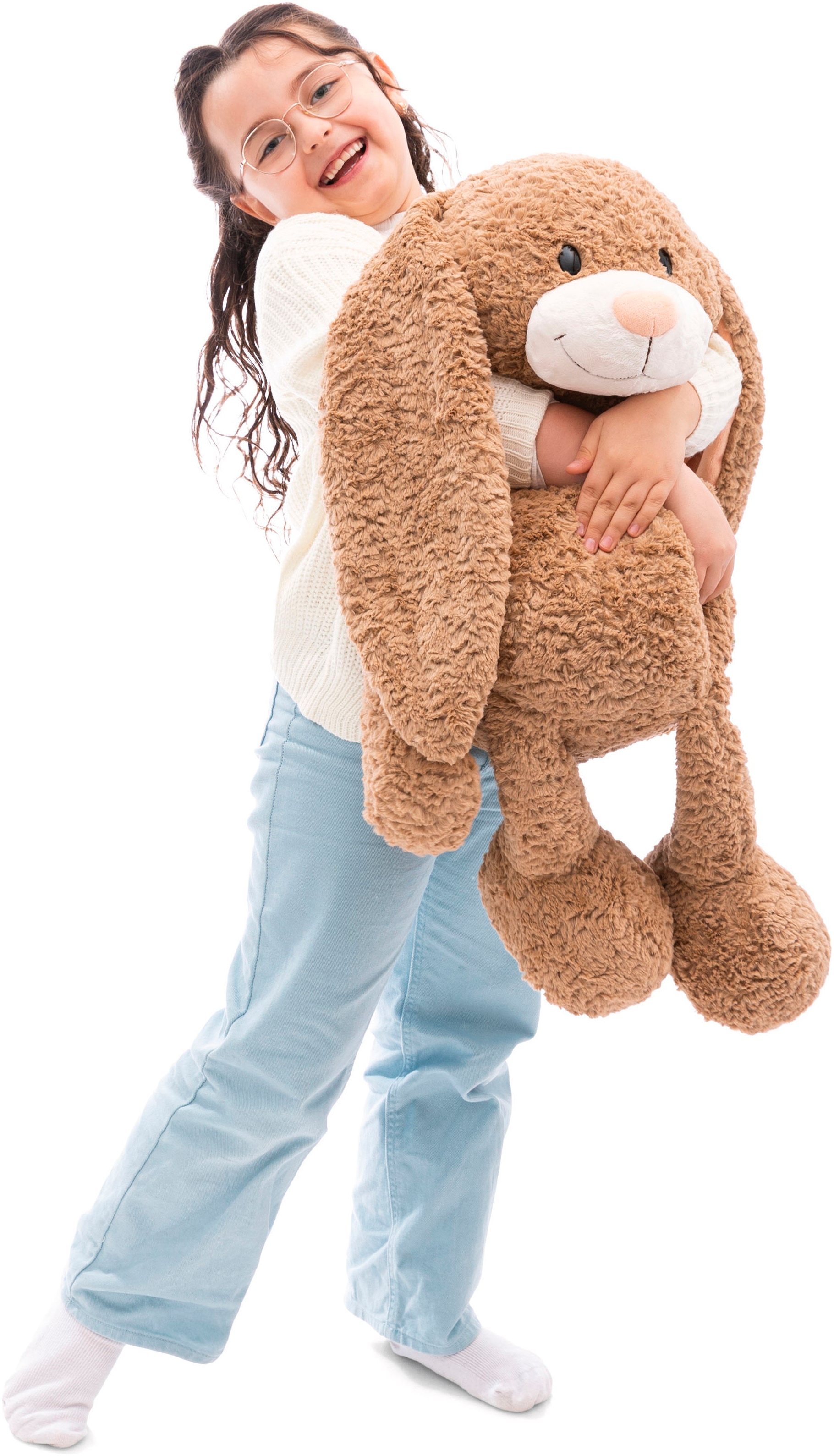 Nici Kuscheltier »Classic Bear, Hase Lopino, 70 cm schlenkernd«, schlenkernd; enthält recyceltes Material (Global Recycled Standard)