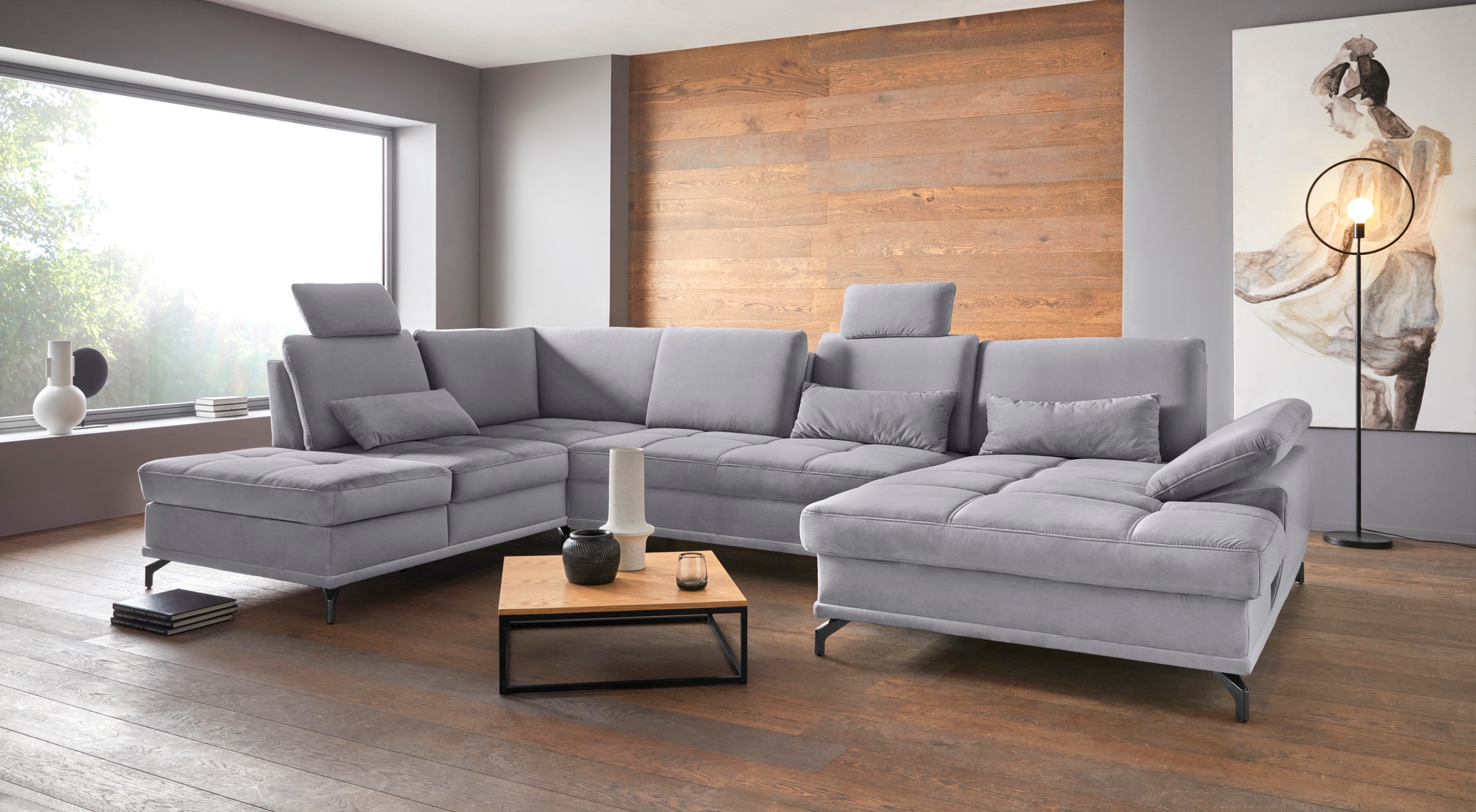 OTTO home Wohnlandschaft "Costello U-Form, B: 363 cm mit Sitztiefen- & Armteilverstellung" optional Schlaffunktion & Bettkasten