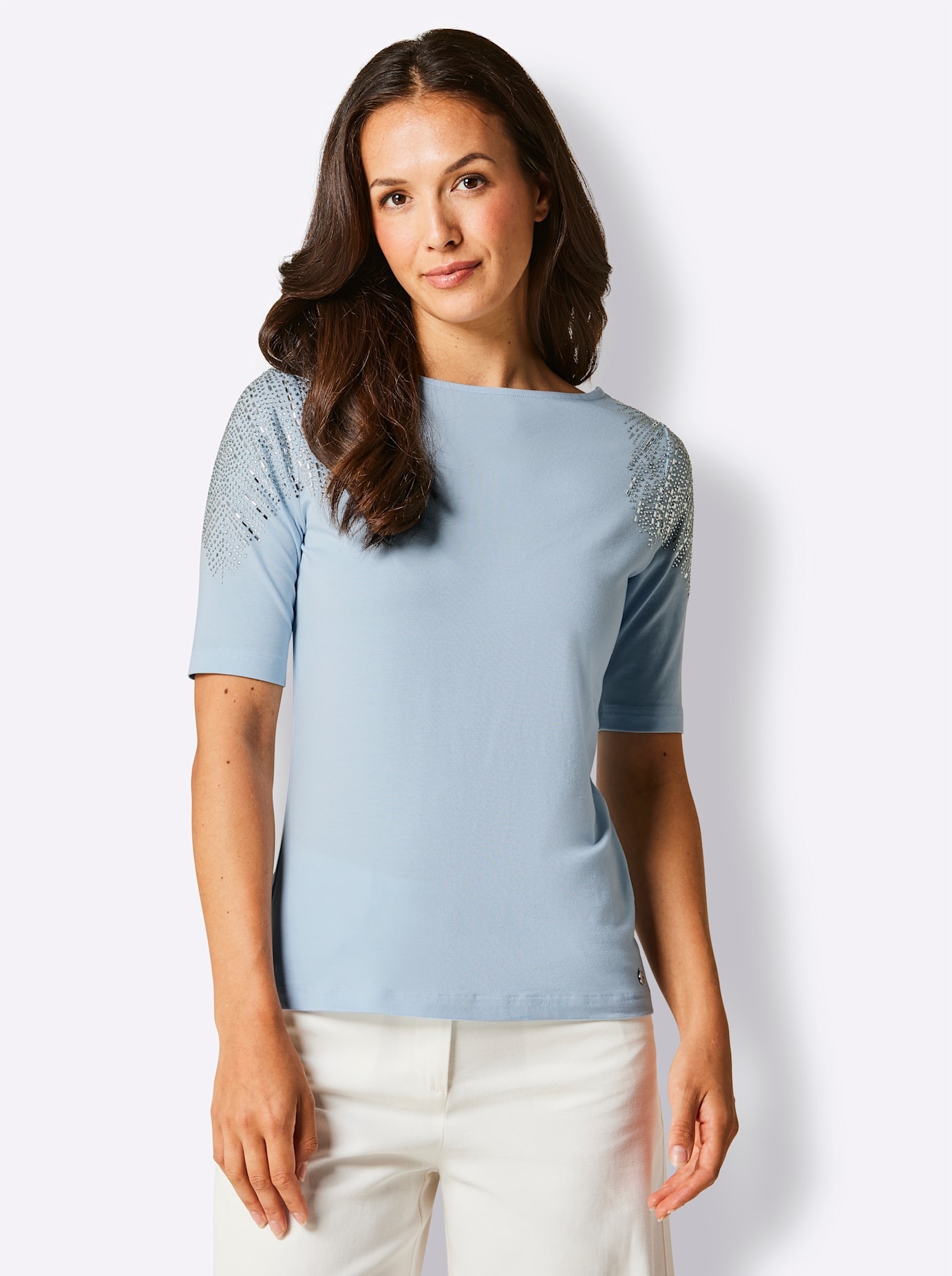 CREATION L PREMIUM Kurzarmshirt »Lyocell-Baumwoll-Shirt«, (1 tlg.)