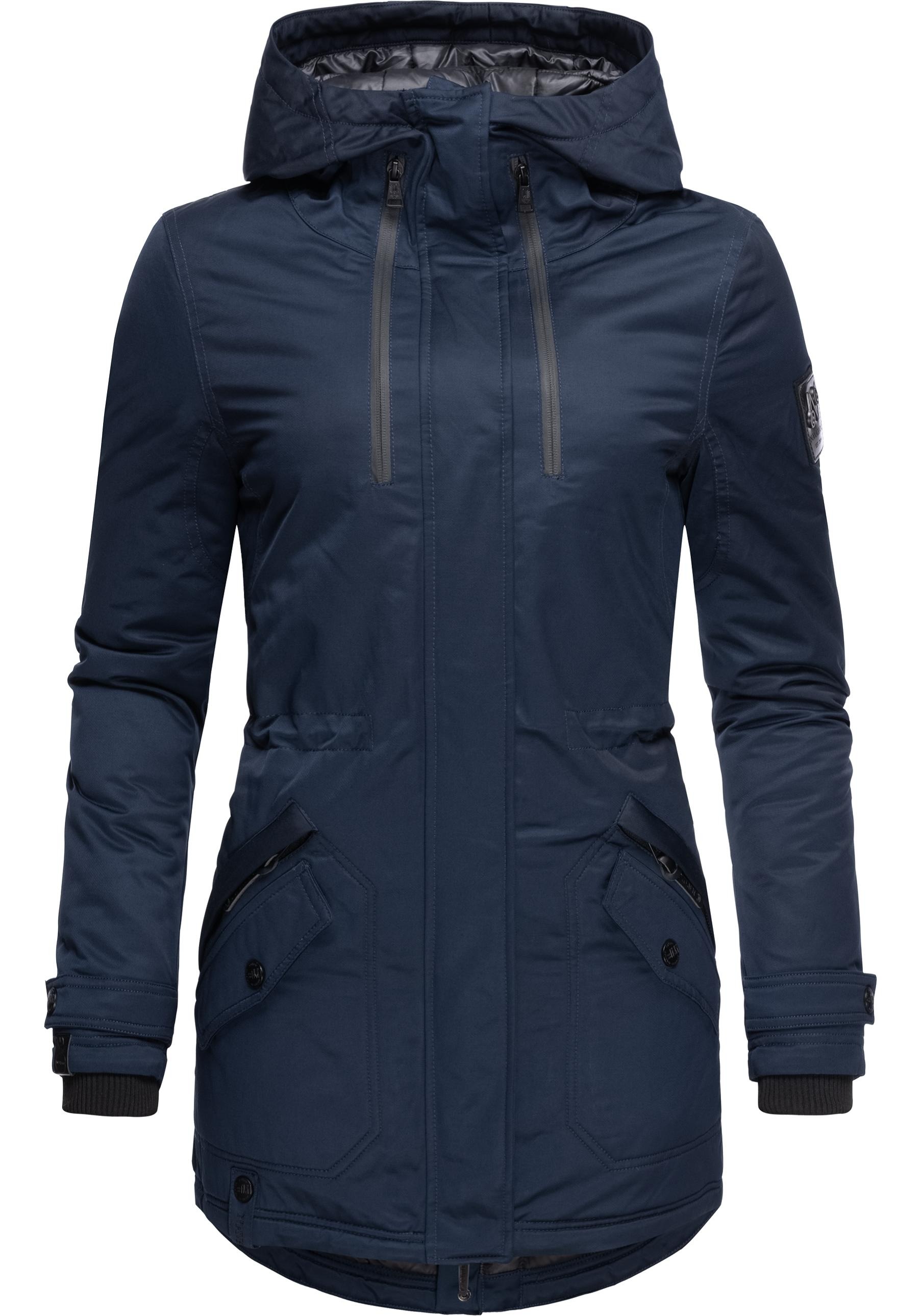 Navahoo Wintermantel »Avrille II«, sportlicher Damen Winter Kurzmantel mit großer Kapuze