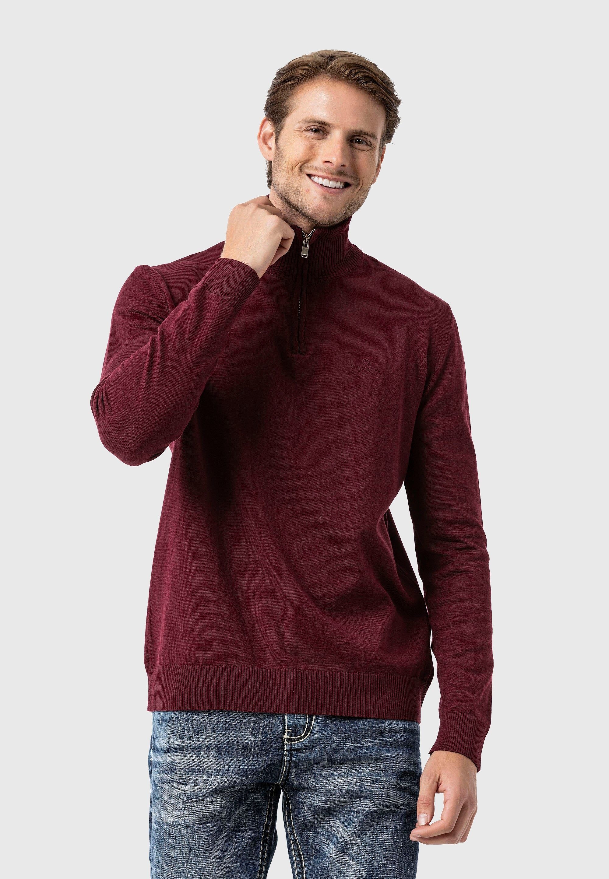 Cipo & Baxx Troyer »Pullover«, (1 tlg.), mit Troyer-Kragen