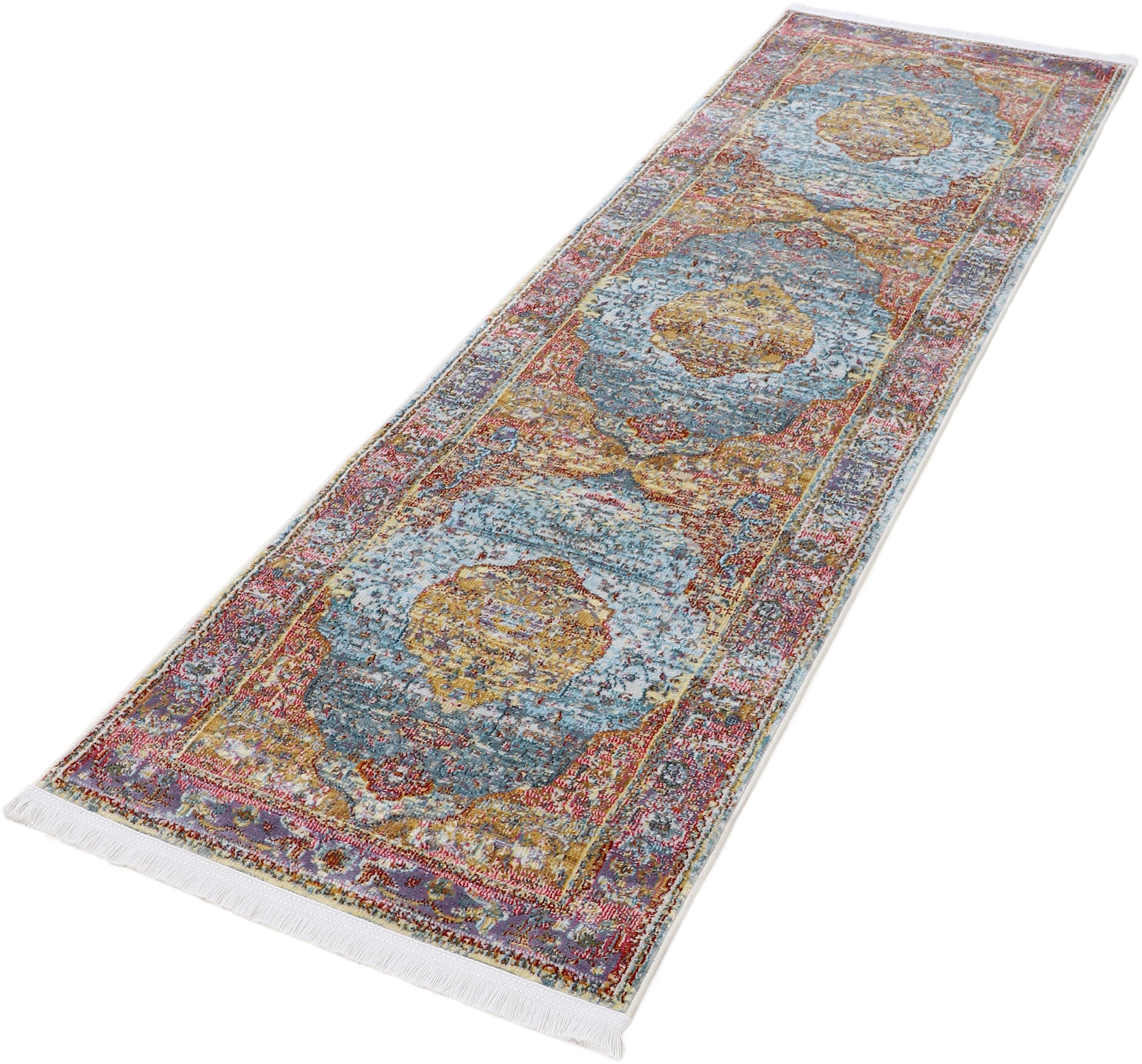 carpetfine Läufer »Esha«, rechteckig, 8 mm Höhe, Vintage Look, Wohnzimmer