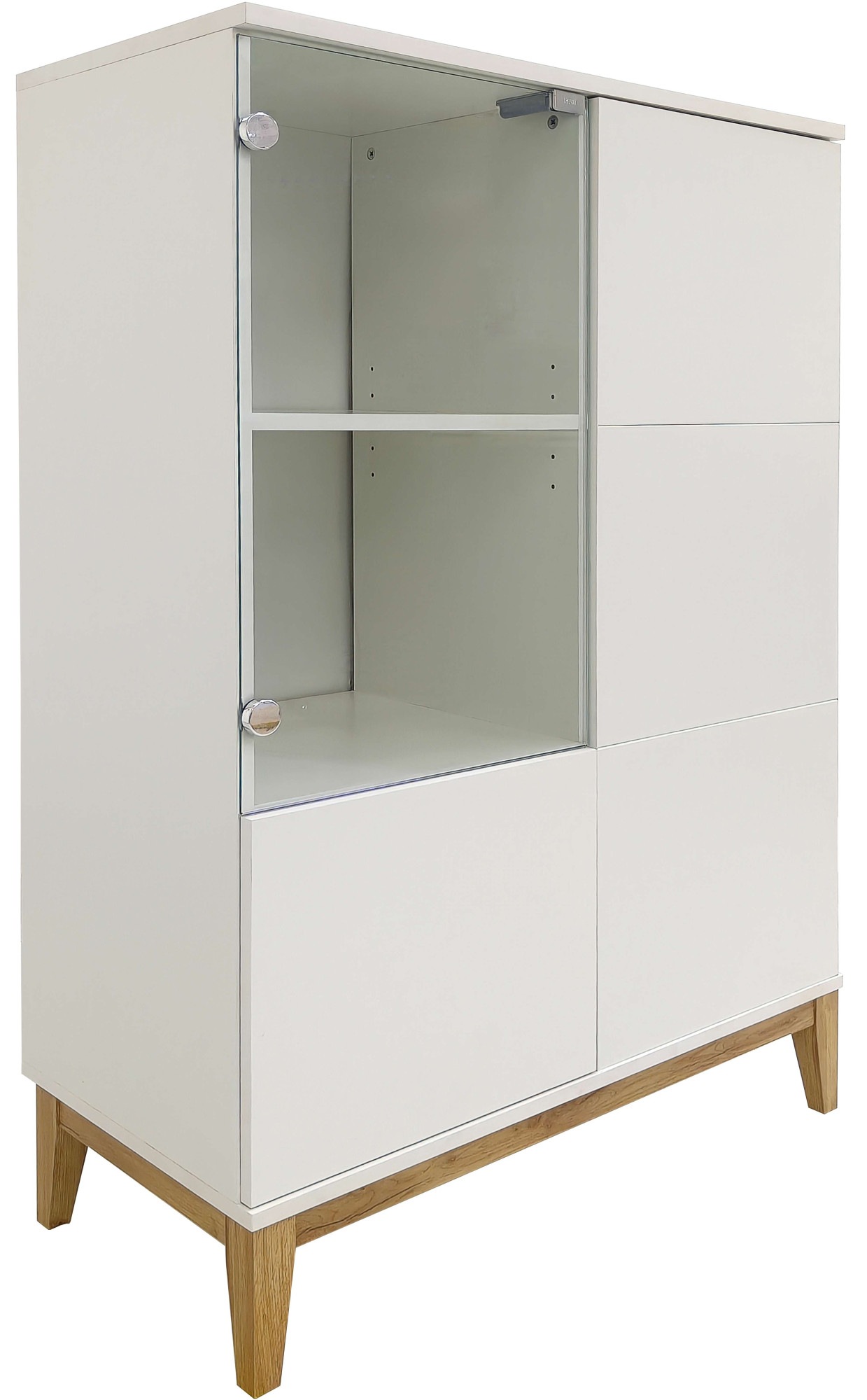 Thumbnail - OTTO home Highboard "Maryd" Kommode, Midischrank, m. Glas- u. Holztüren, Einlegeböden, Breite 80cm