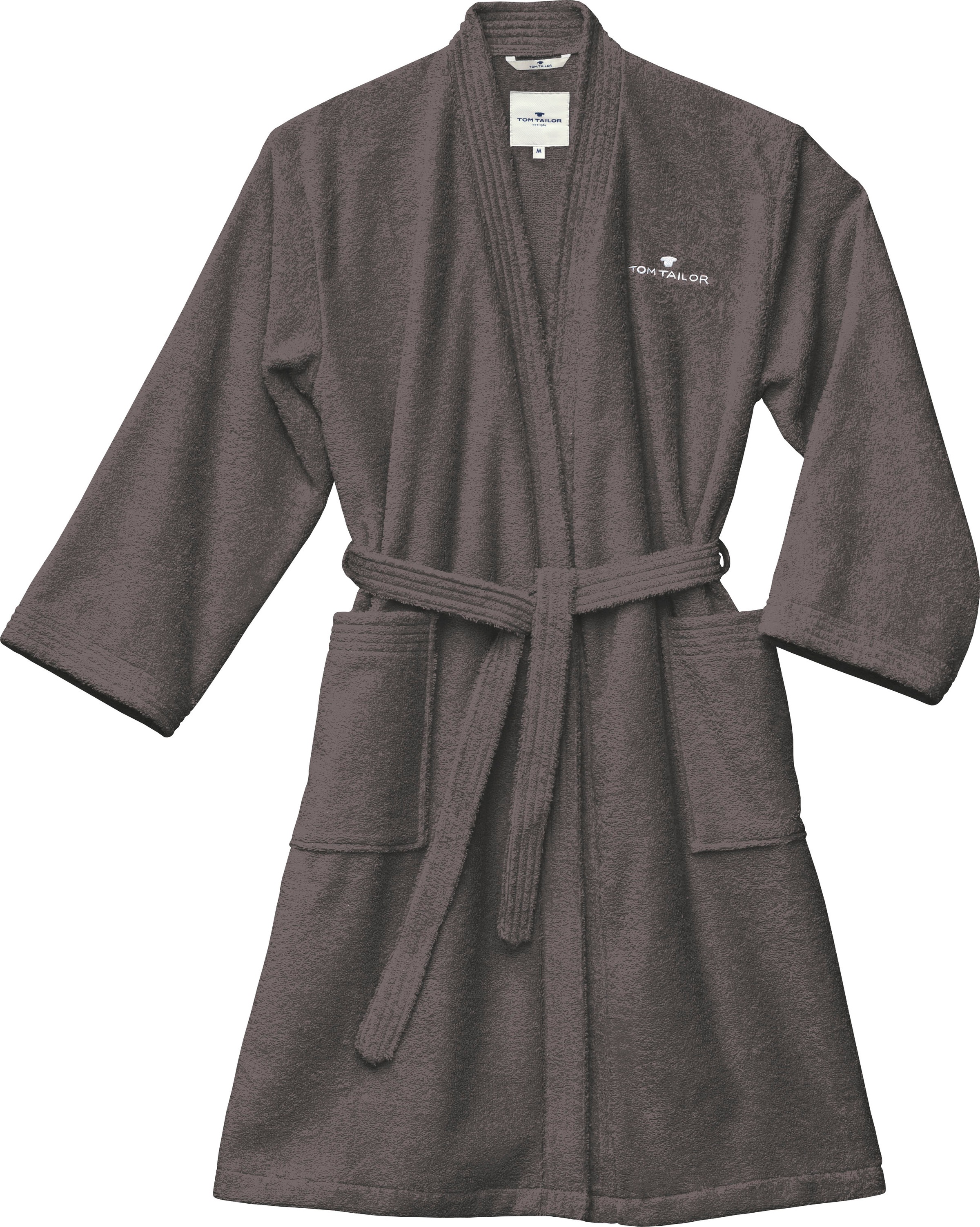 & St.), (1 TOM HOME »Kimono«, BAUR Logostickerei | TAILOR Friday für mit Herren, Unisex-Bademantel Black Damen