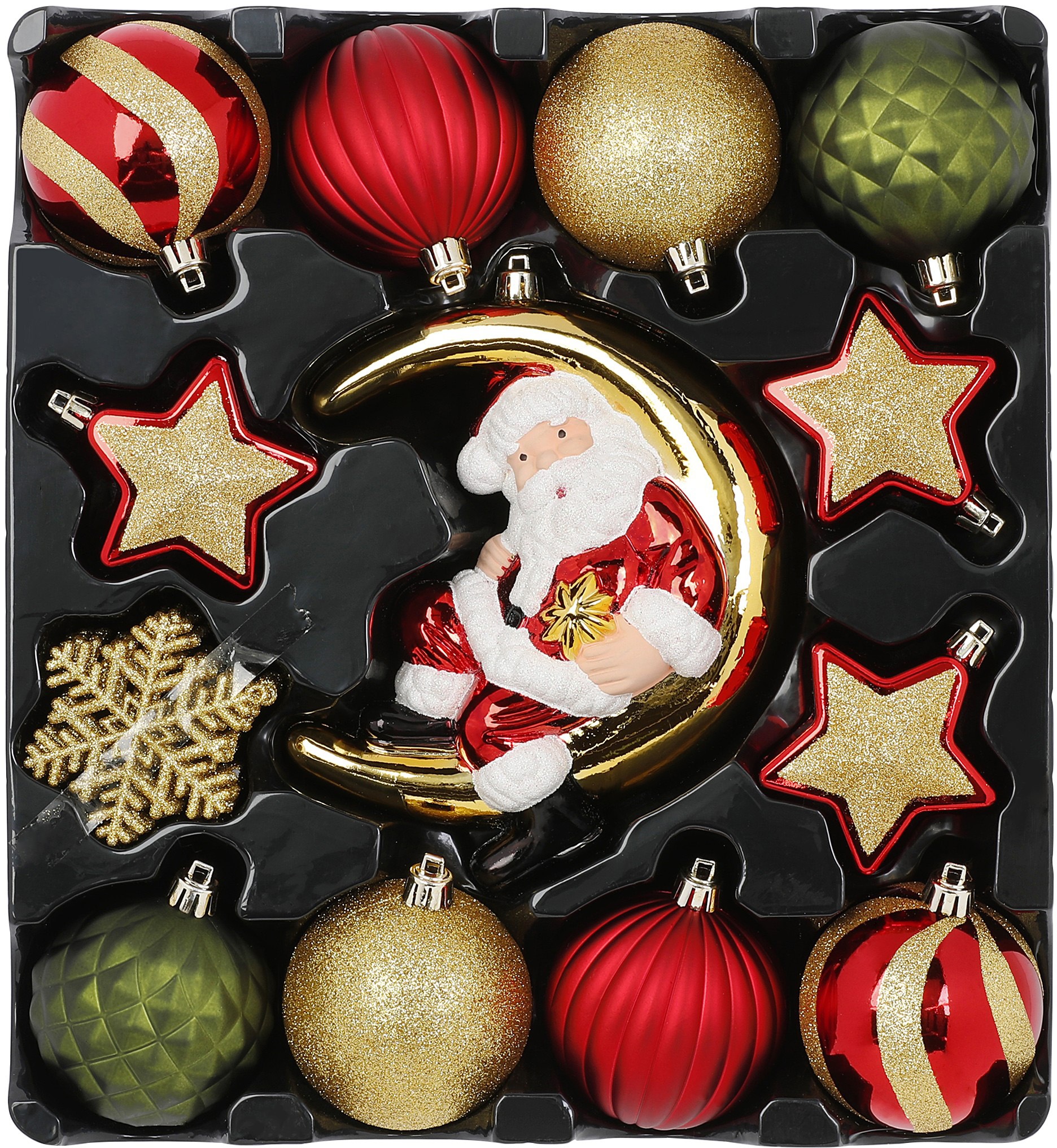 Christbaumschmuck »Santa im Mond, Weihnachtsdeko, Christbaumschmuck«, (Set, 23 tlg.)