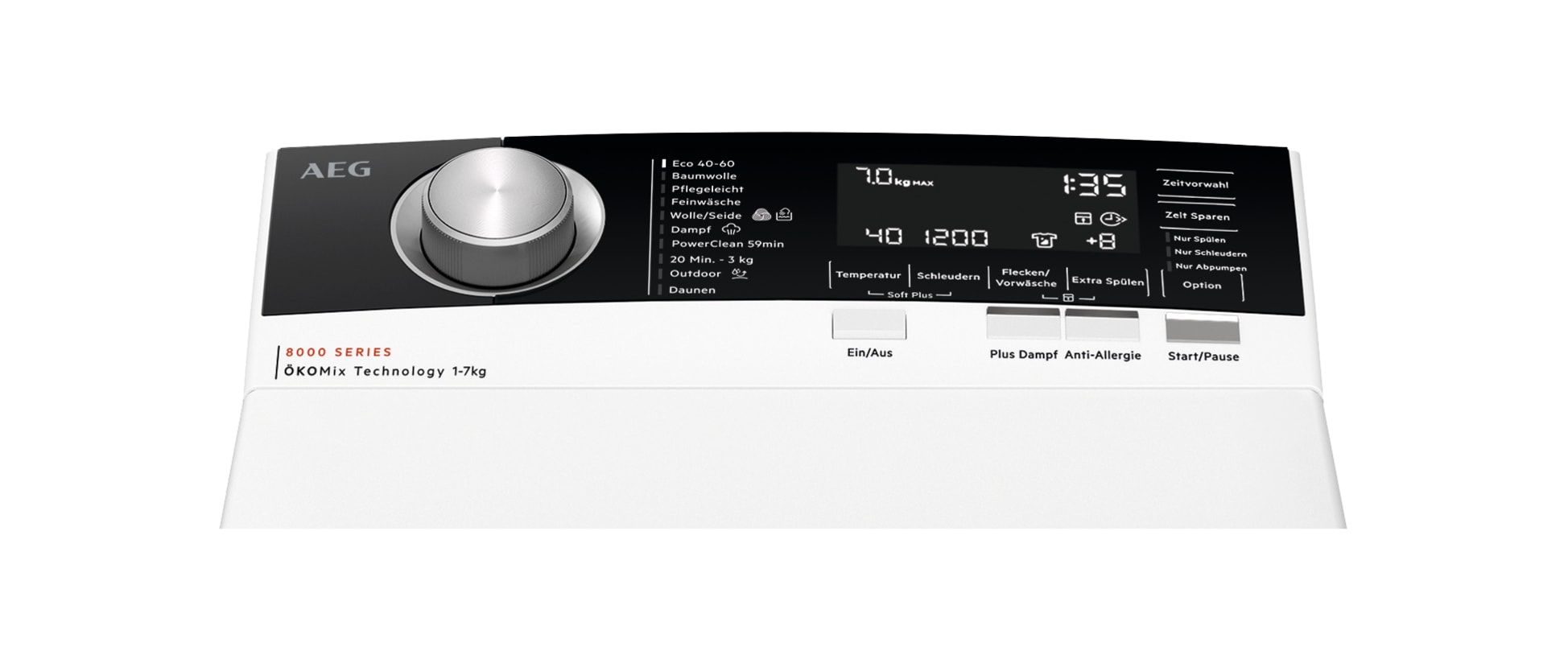AEG Waschmaschine Toplader 8000 »LTR8A80370« 6 kg 1300 U/min PowerClean: Vollständige Fleckenentfernung in 59 Min. bei nur 30 °C