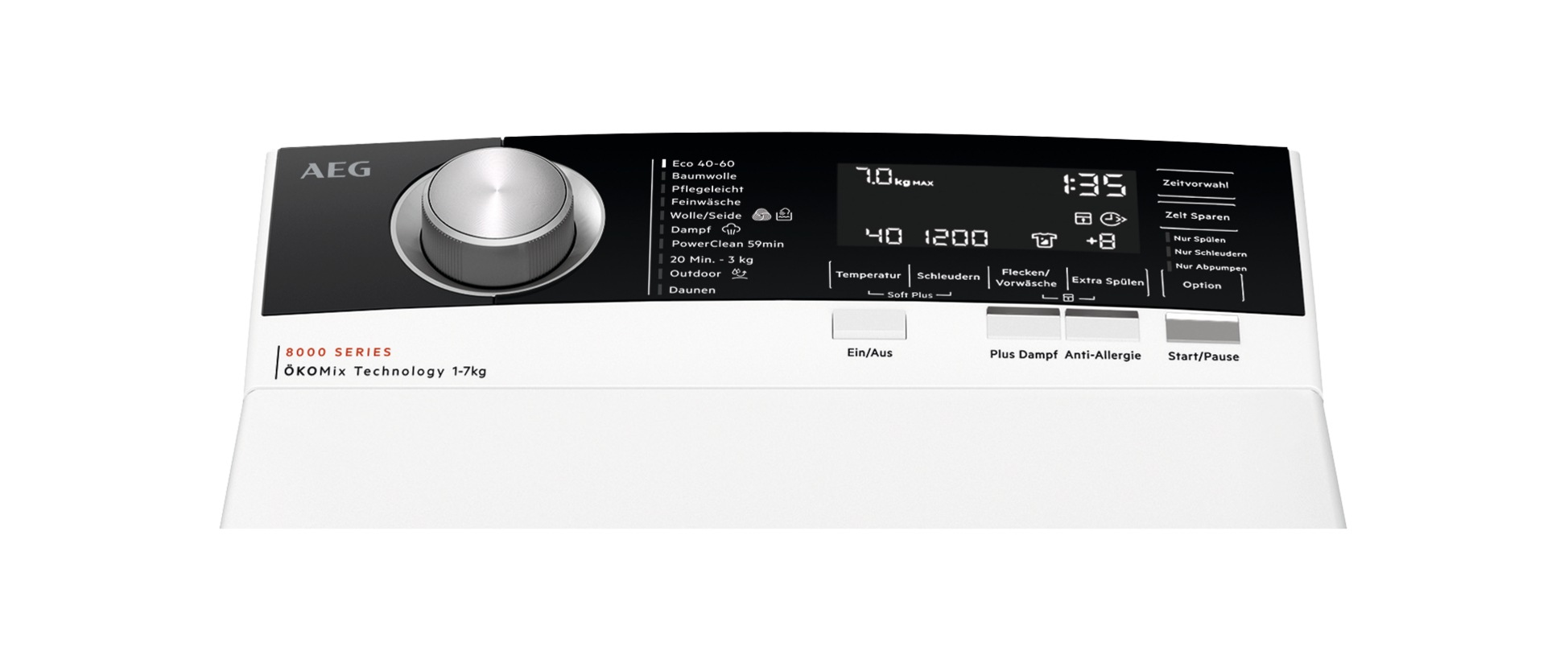 AEG Serie 8000 LTR8A80370 Waschmaschine Toplader 7 kg 1300 RPM Weiß